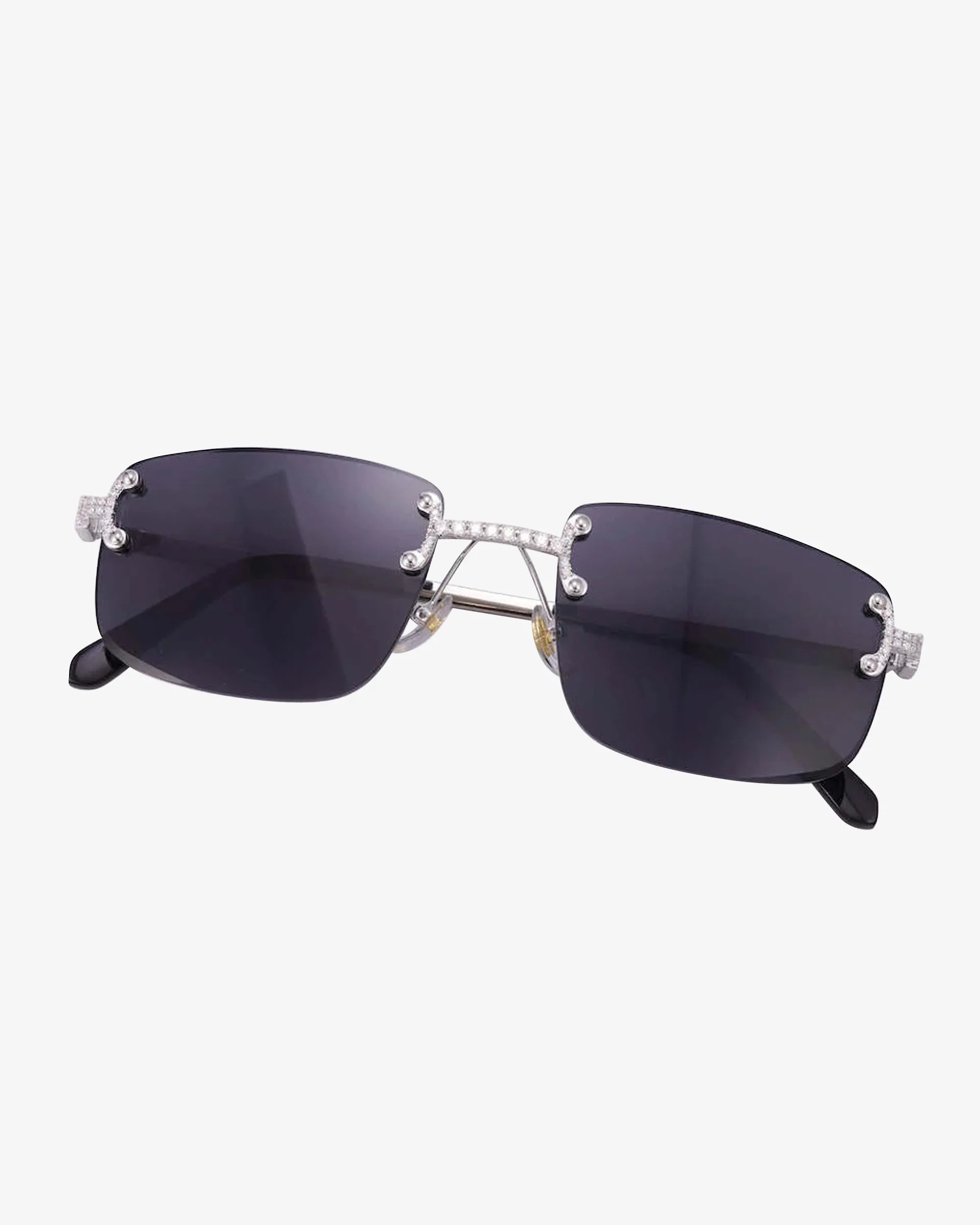 Moissanite Rimless Square Sunglasses 14K Gold (view 5 of 14)