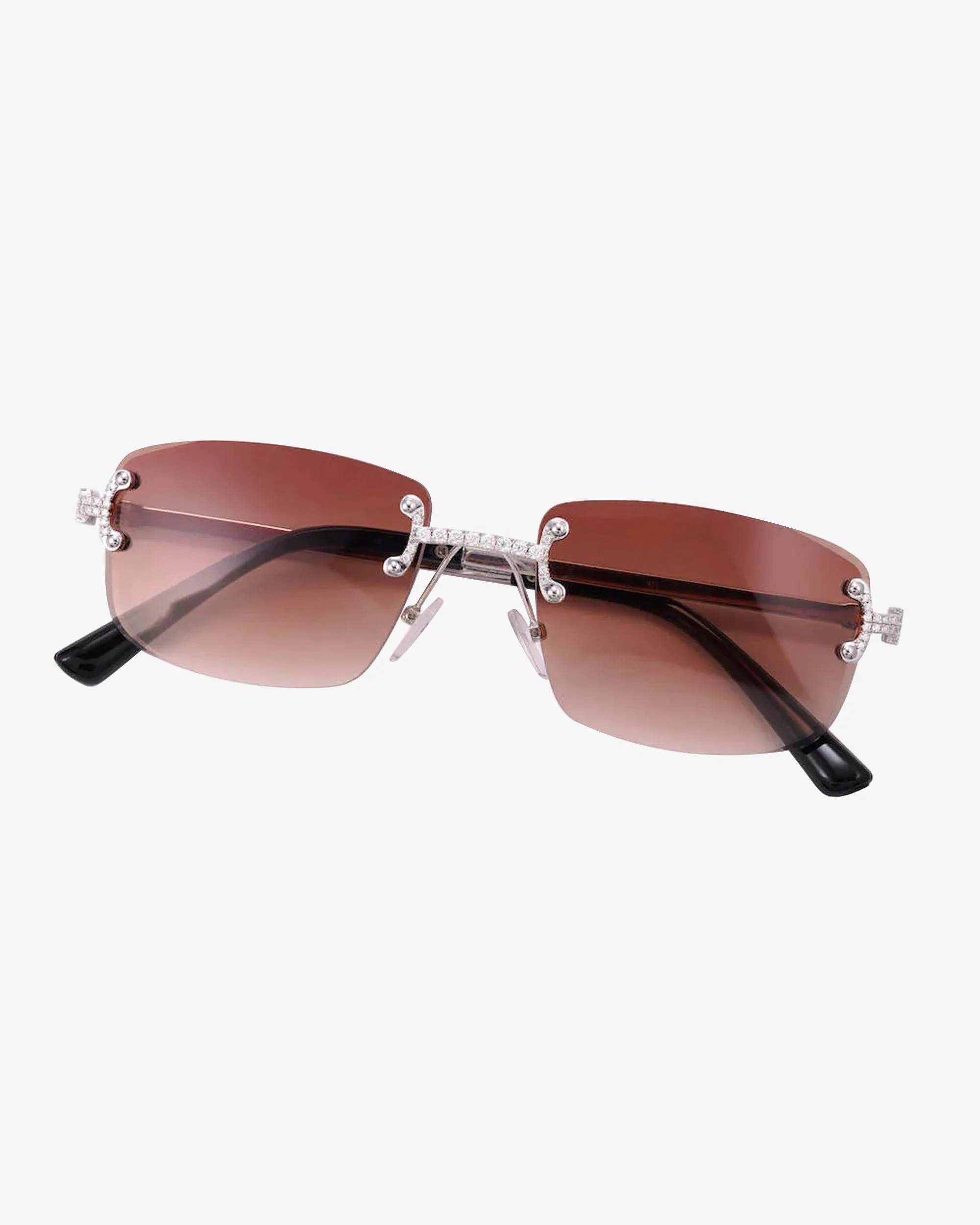 Moissanite Rimless Square Sunglasses 14K Gold (view 6 of 14)