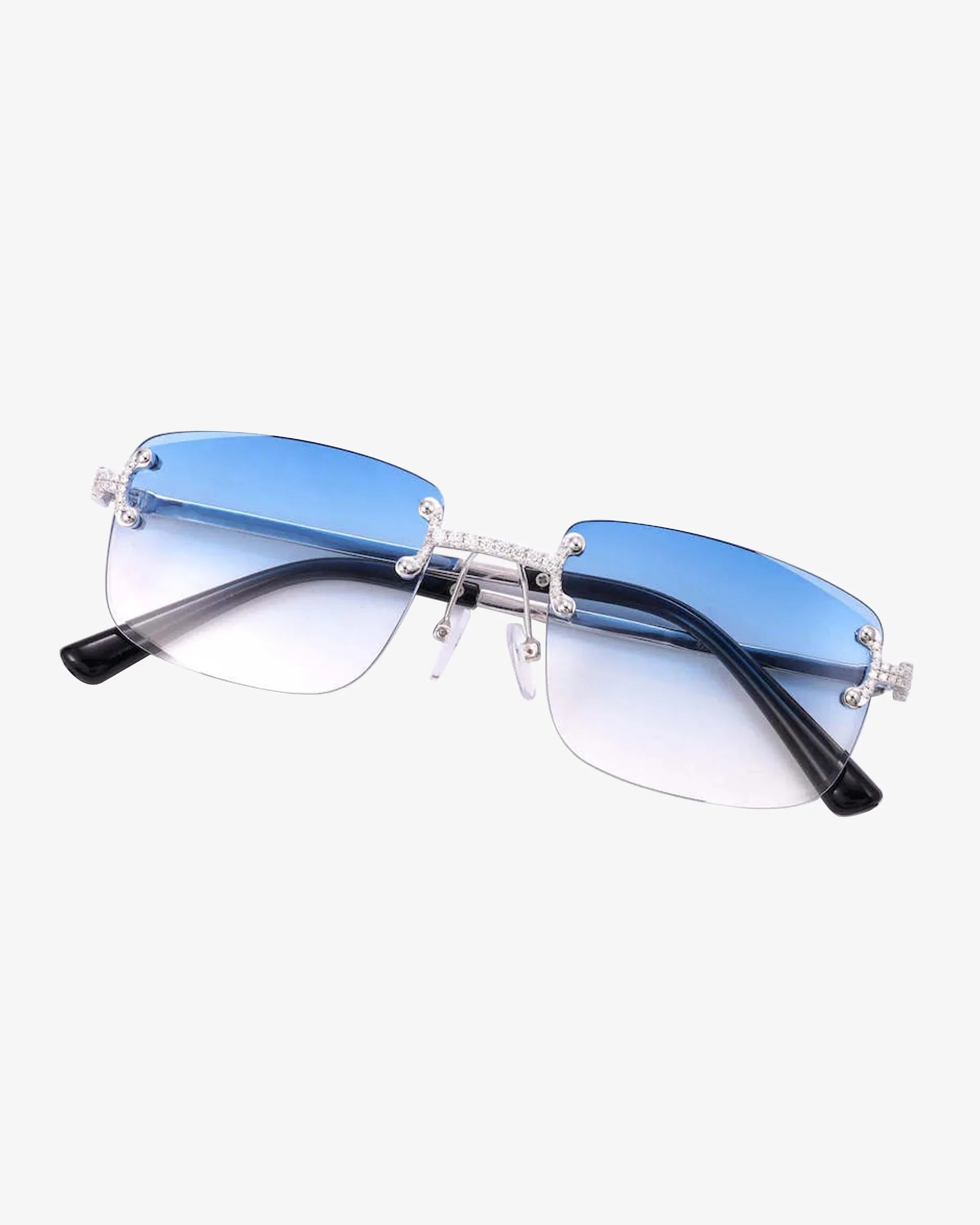 Moissanite Rimless Square Sunglasses 14K Gold (view 7 of 14)