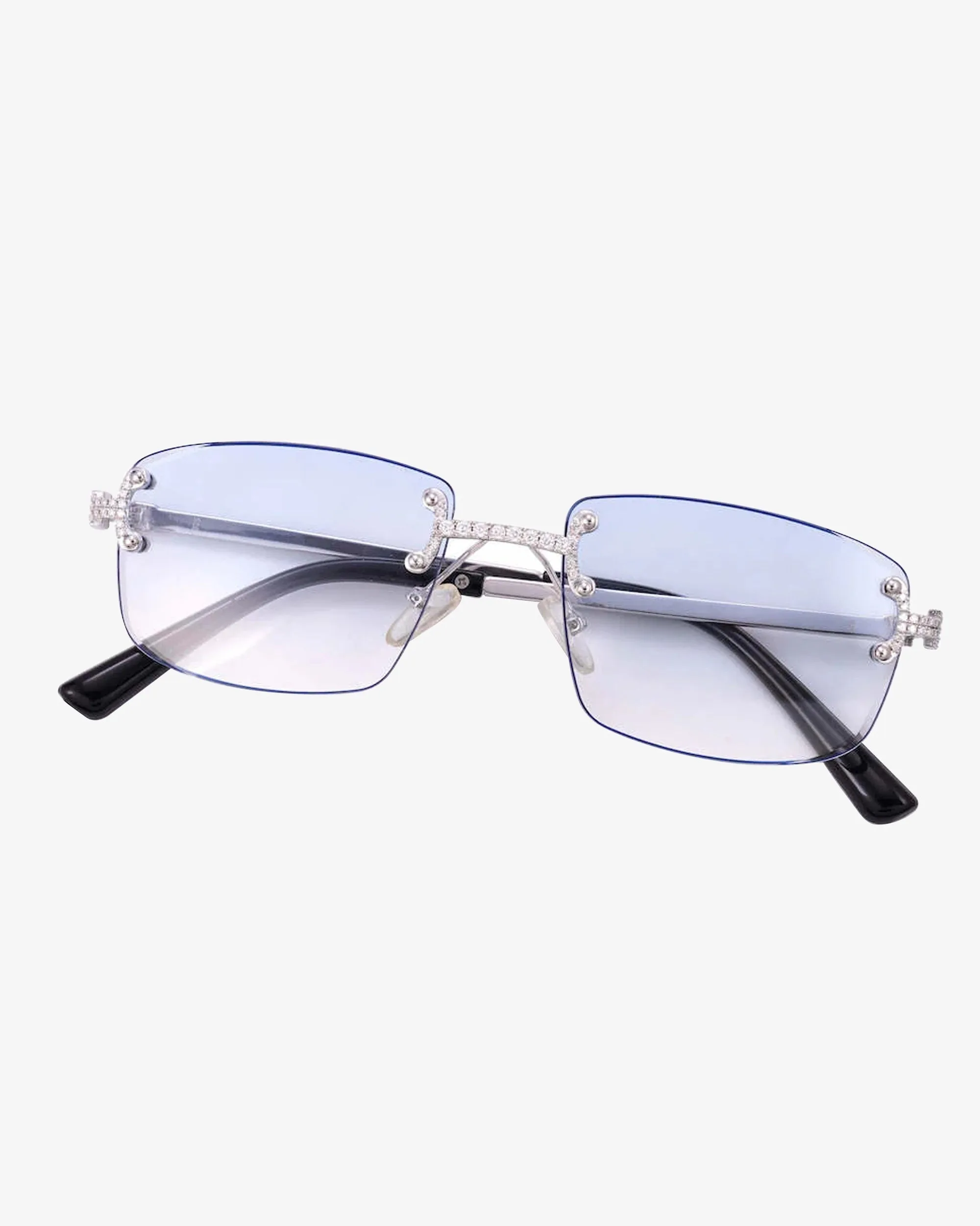 Moissanite Rimless Square Sunglasses 14K Gold (view 8 of 14)