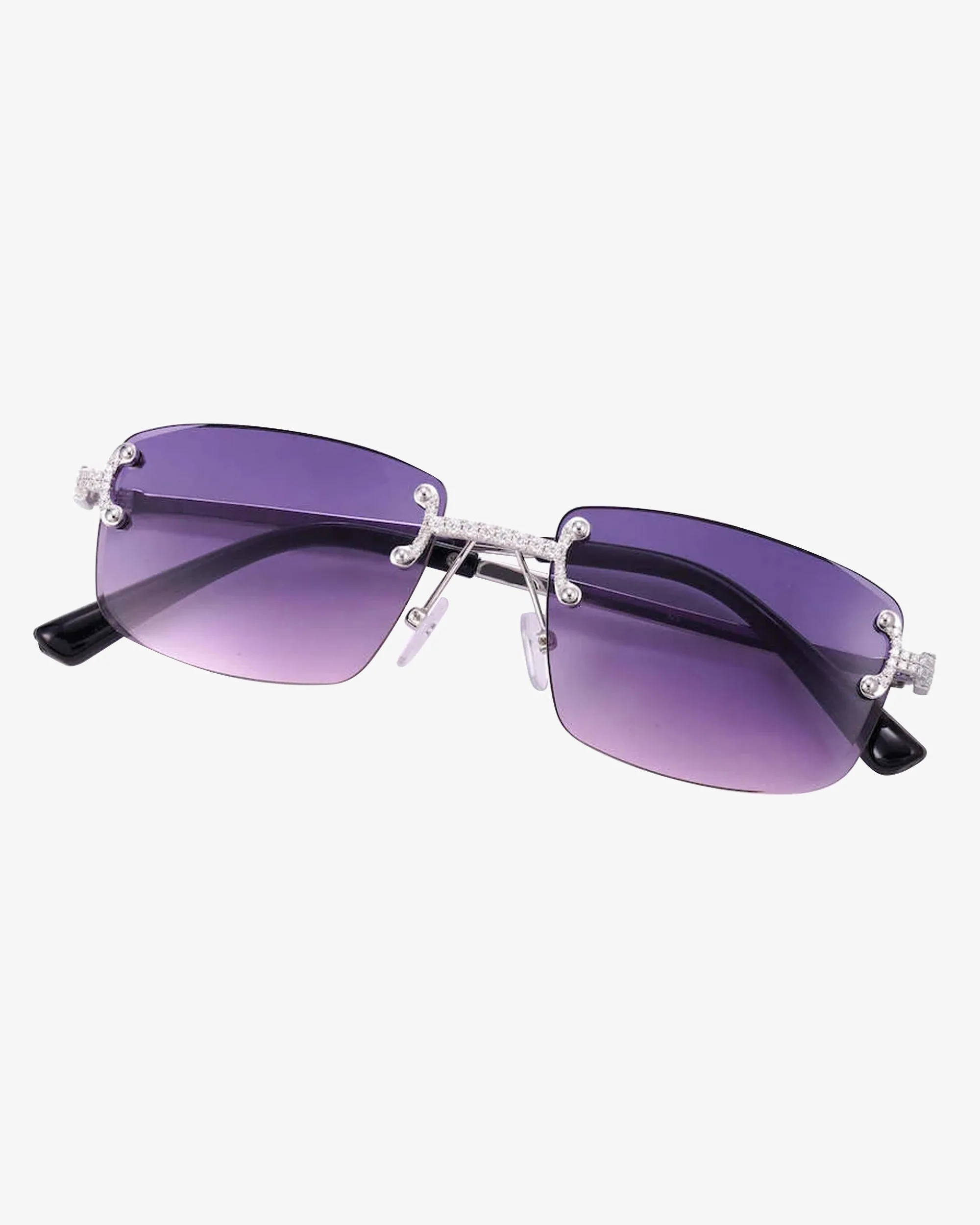 Moissanite Rimless Square Sunglasses 14K Gold (view 9 of 14)
