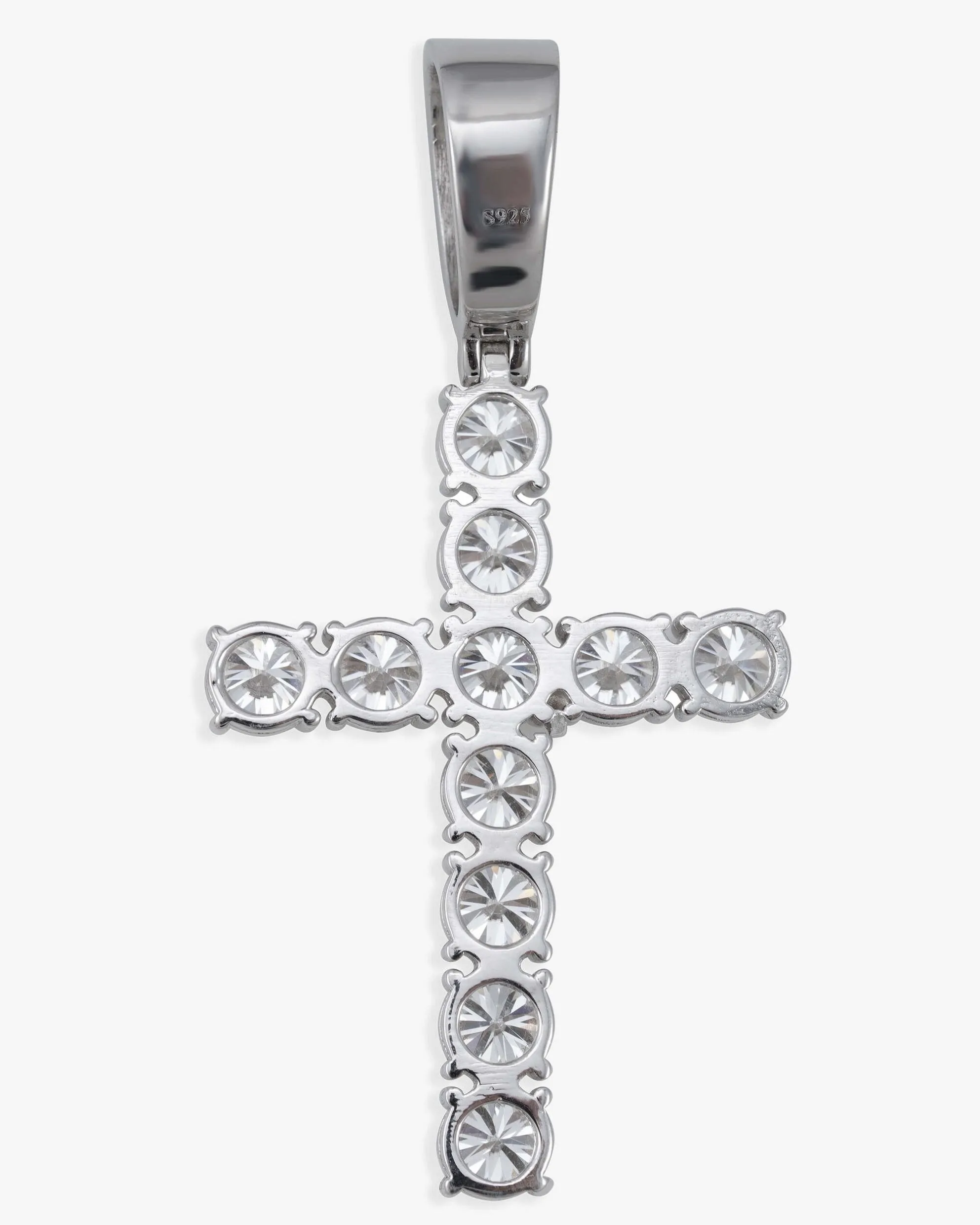 Moissanite Solitaire Cross Pendant 14K Gold (view 3 of 5)