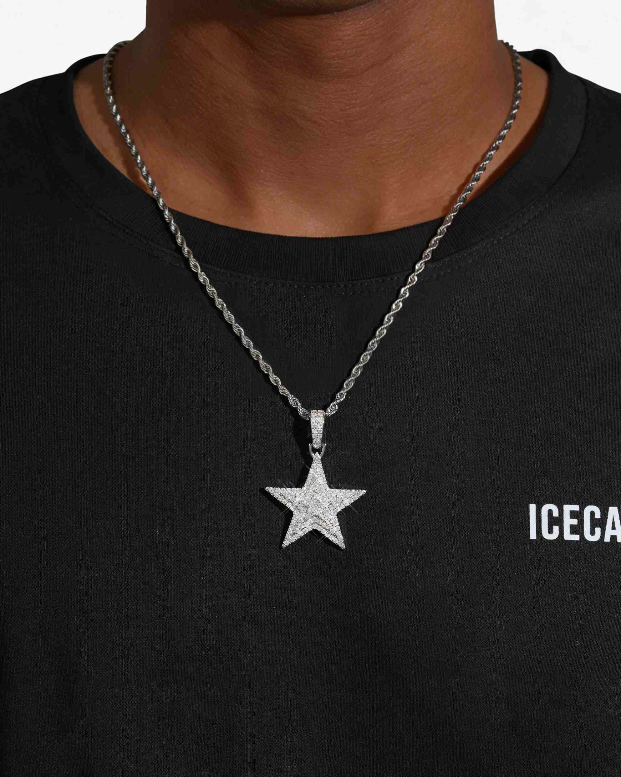 Moissanite Star Pendant 14K Gold (view 2 of 12)