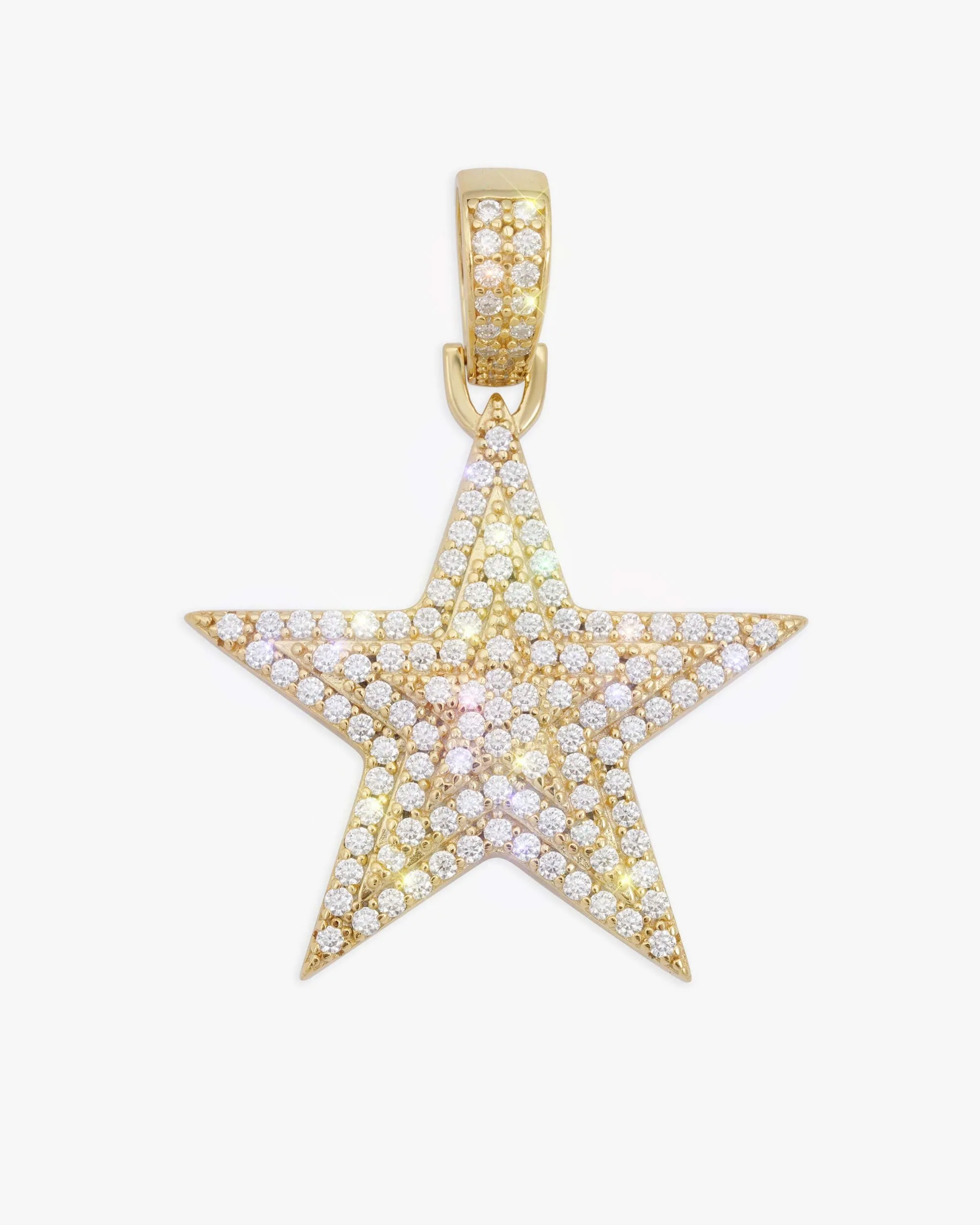 Moissanite Star Pendant 14K Gold (view 6 of 12)