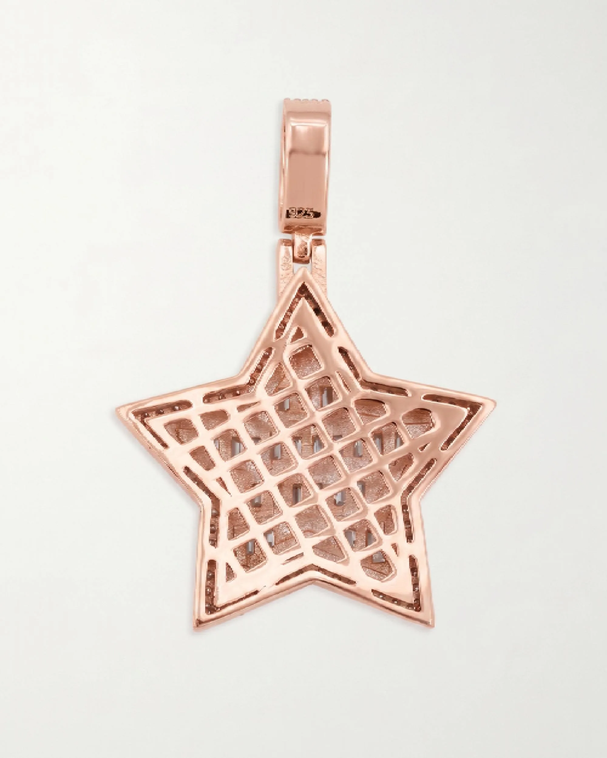 Moissanite Baguette Star Pendant 14K Gold (view 10 of 12)