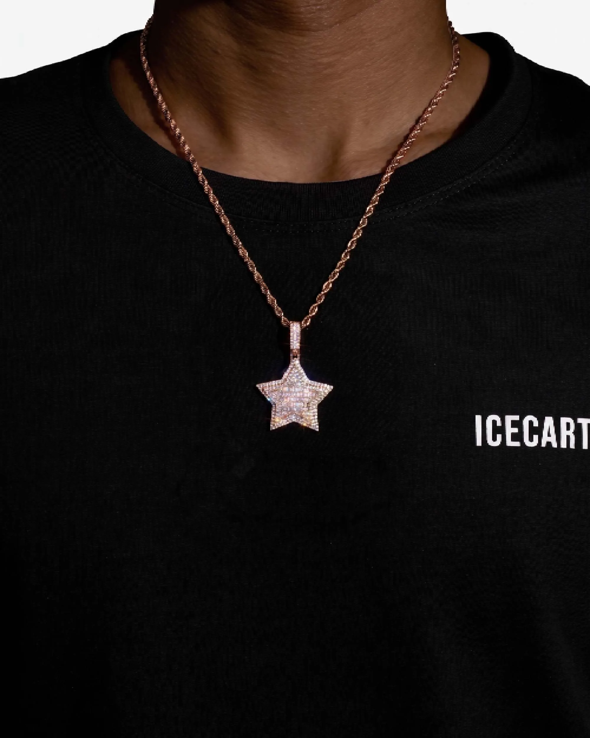 Moissanite Baguette Star Pendant 14K Gold (view 12 of 12)