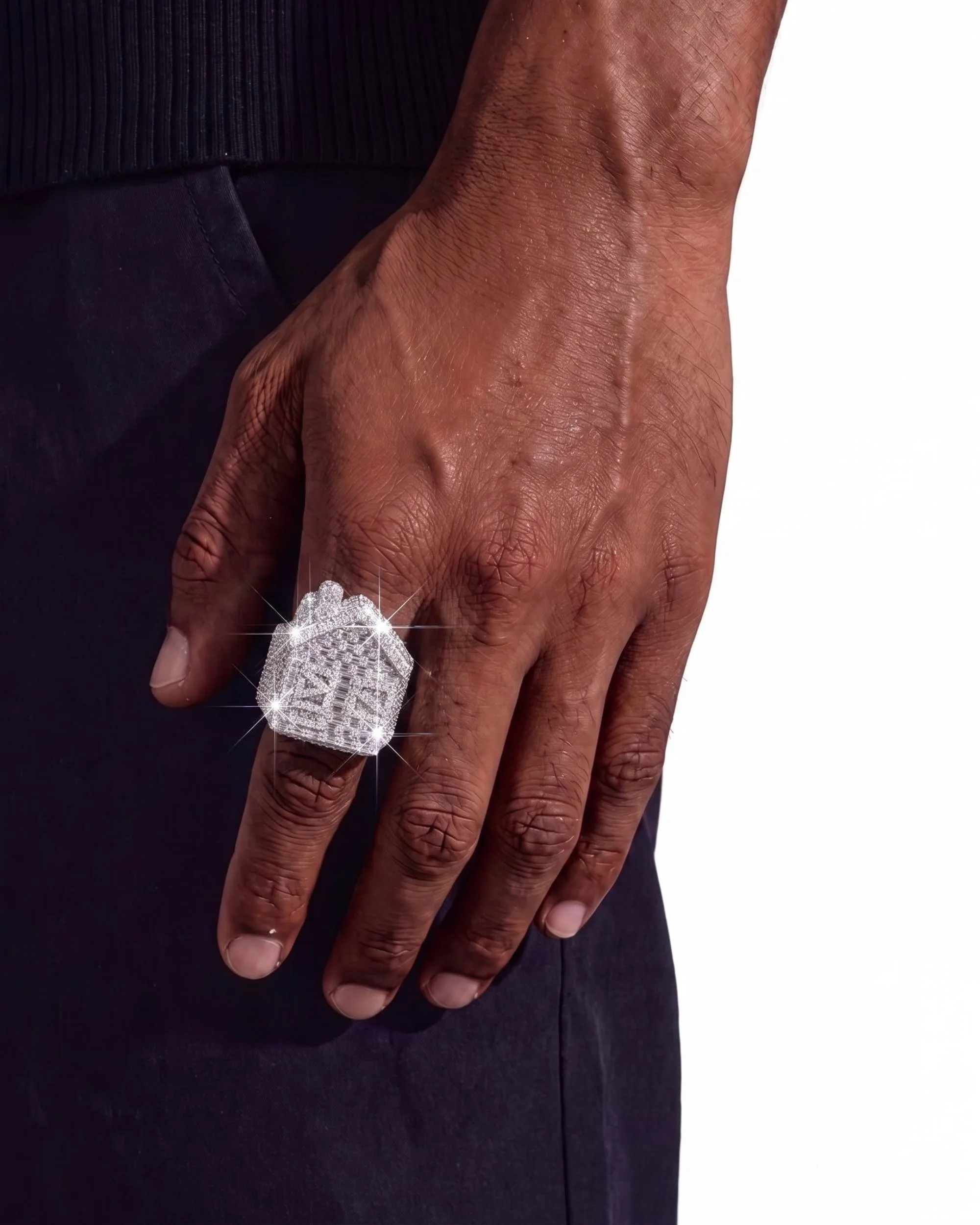 Moissanite Trap House Ring 14K Gold (view 2 of 12)
