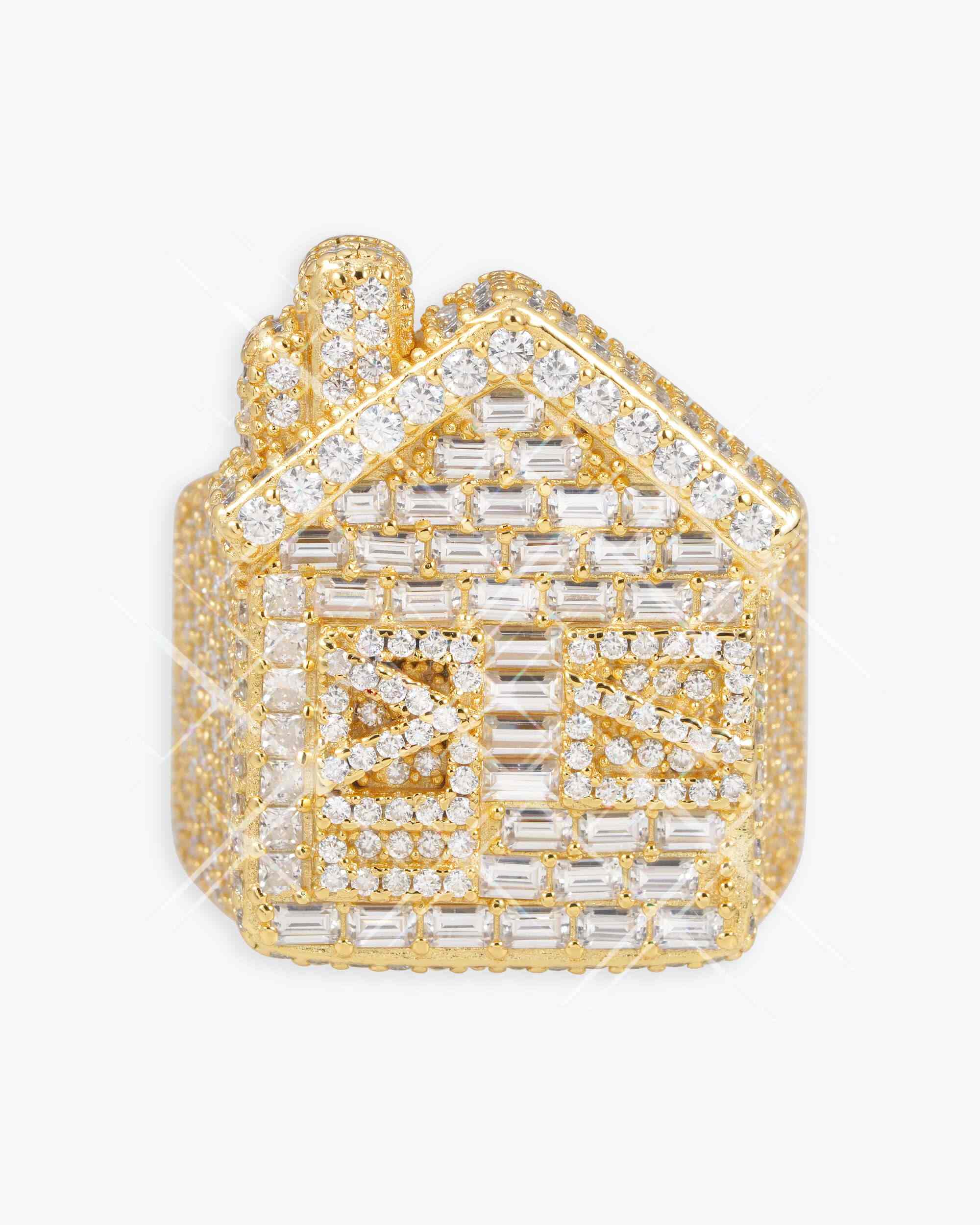 Moissanite Trap House Ring 14K Gold (view 5 of 12)