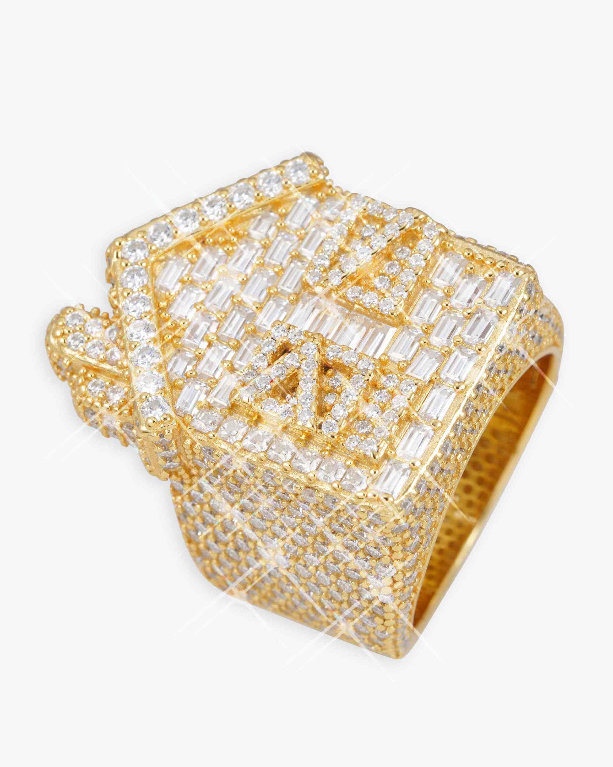 Moissanite Trap House Ring 14K Gold (view 7 of 12)