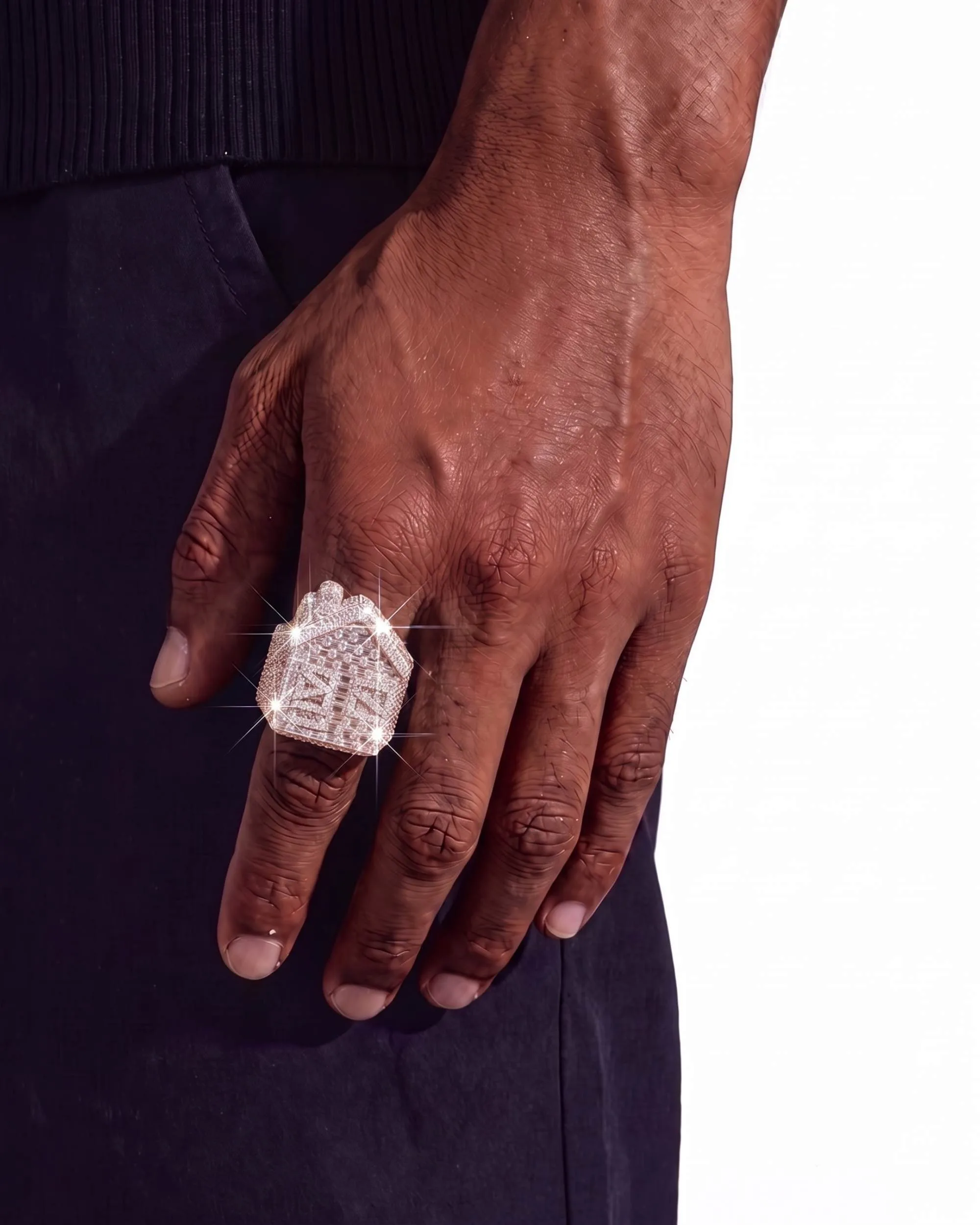 Moissanite Trap House Ring 14K Gold (view 10 of 12)