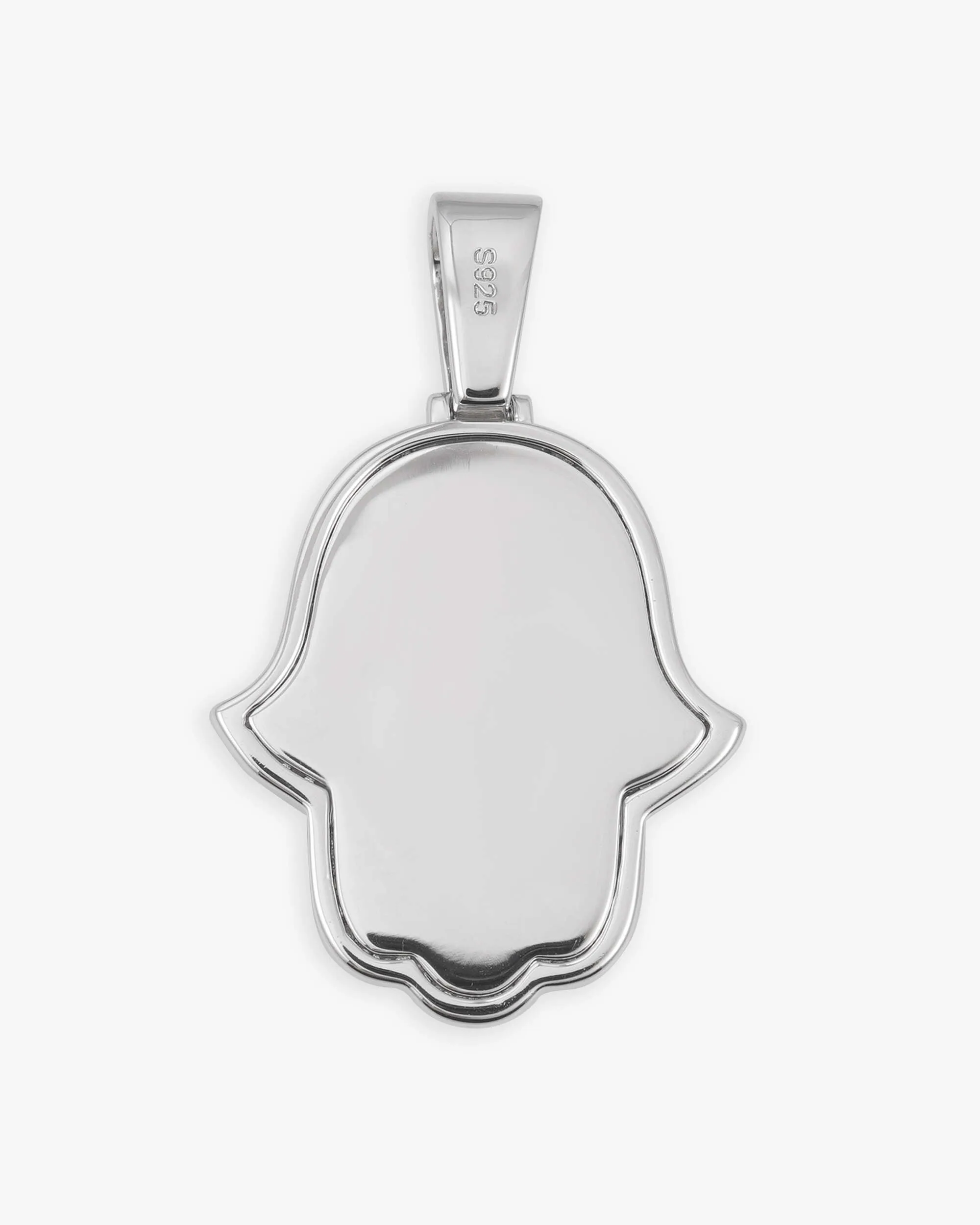 Moissanite Two Tone Hamsa Hand Pendant 14K Gold (view 15 of 17)