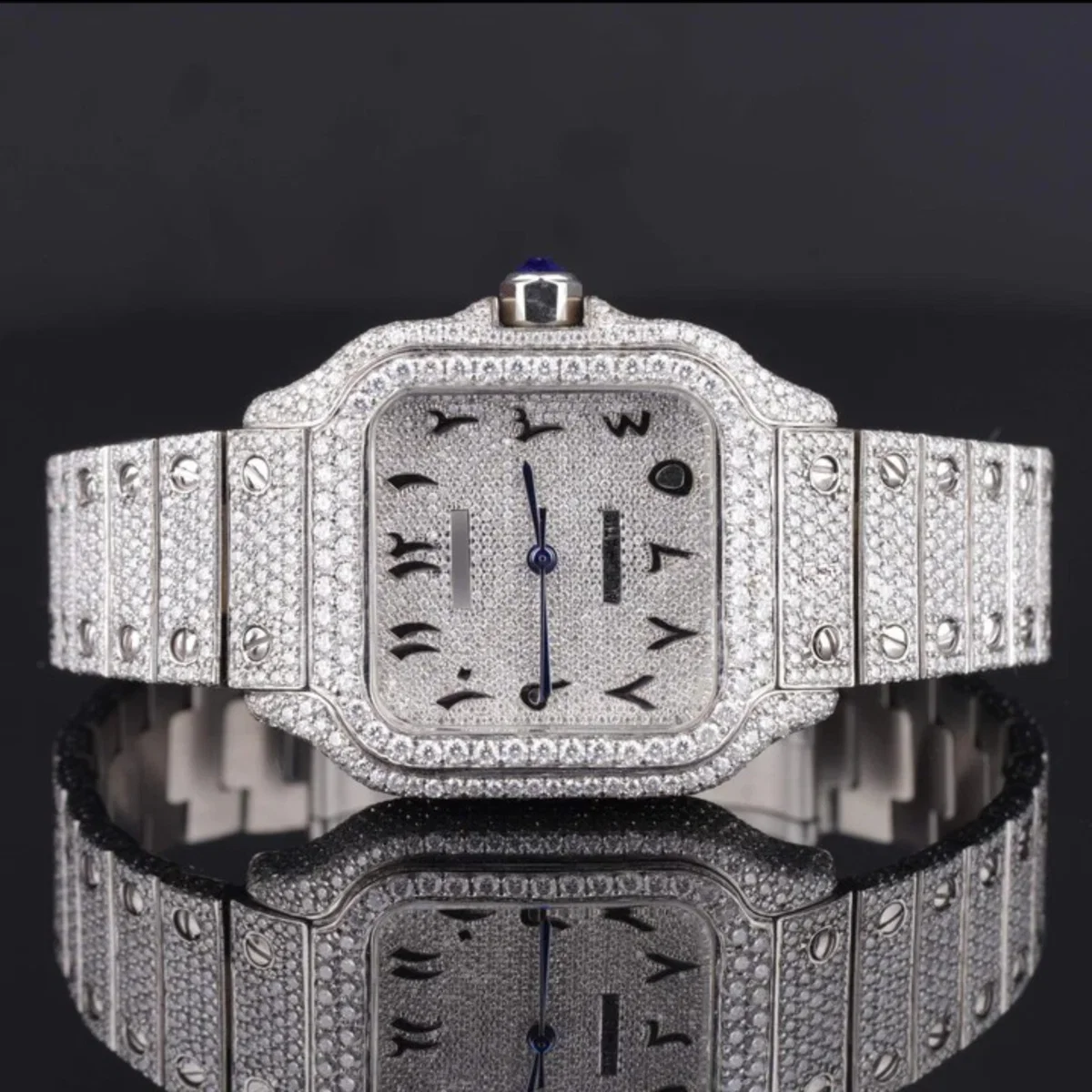 Moissanite Watch Iced Out Automatic Arabic Style Watch (view 2 of 5)