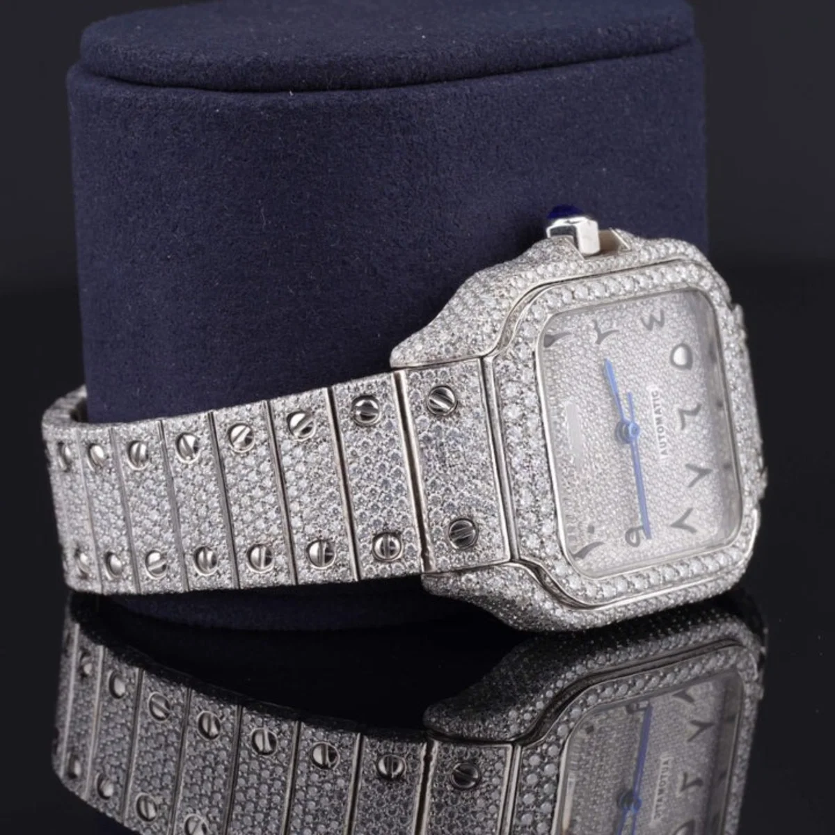 Moissanite Watch Iced Out Automatic Arabic Style Watch (view 3 of 5)