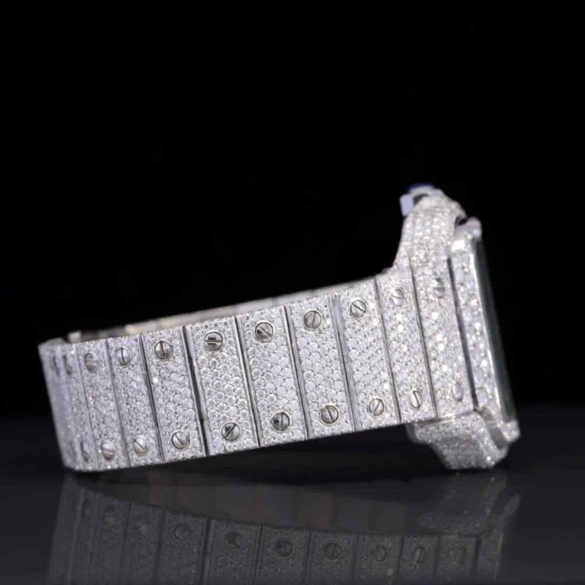 Moissanite Watch Roman Number Fully Body Diamond Automatic Watch For Men (view 2 of 4)