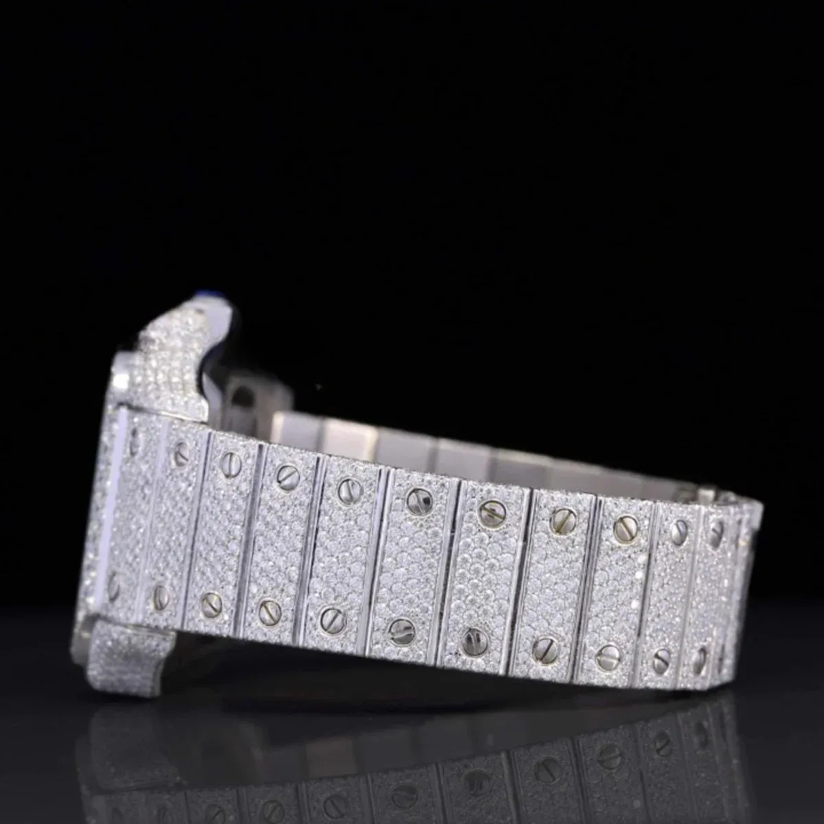Moissanite Watch Roman Number Fully Body Diamond Automatic Watch For Men (view 3 of 4)