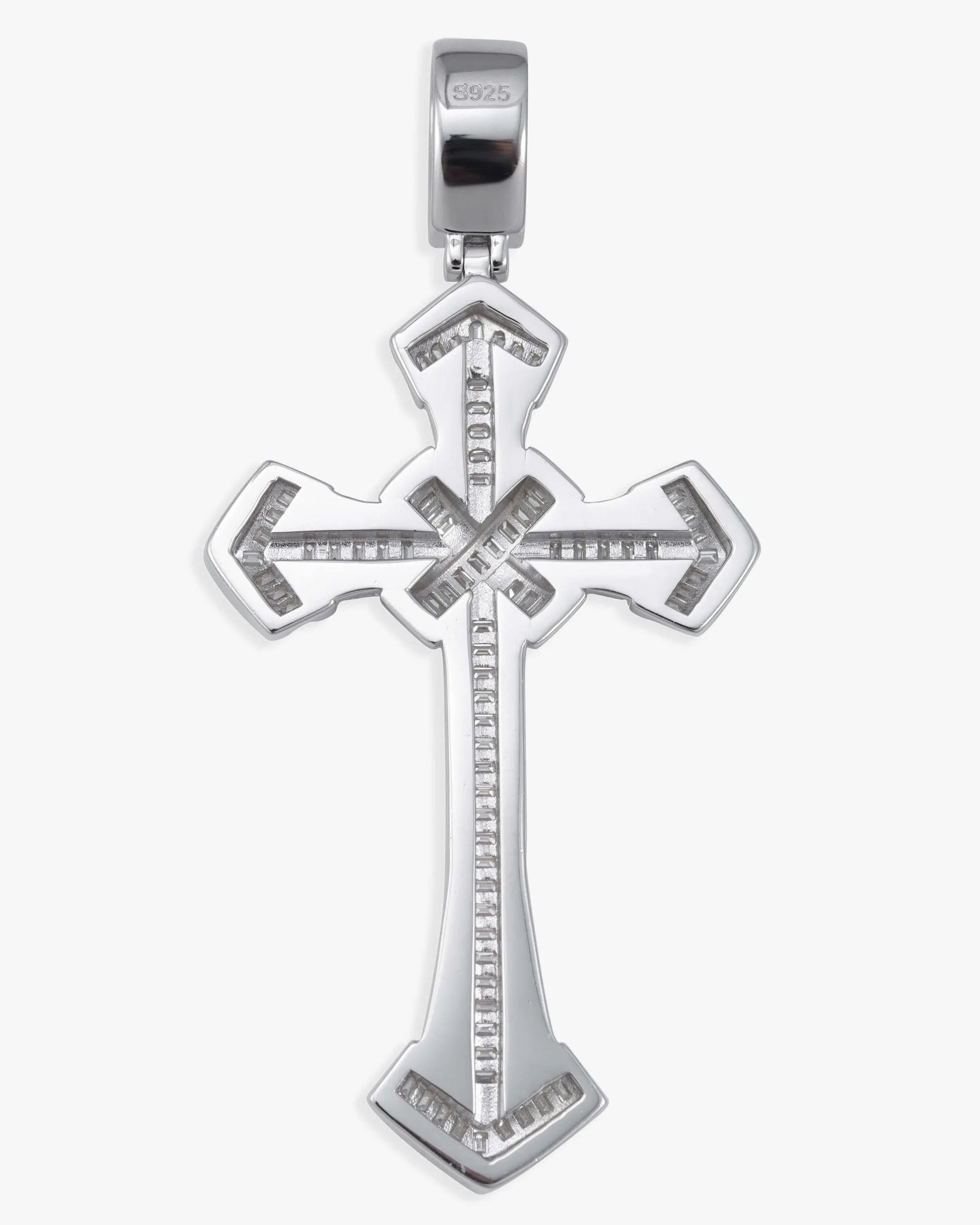 Moissanite Wrapped Cross Pendant 14K Gold (view 4 of 15)