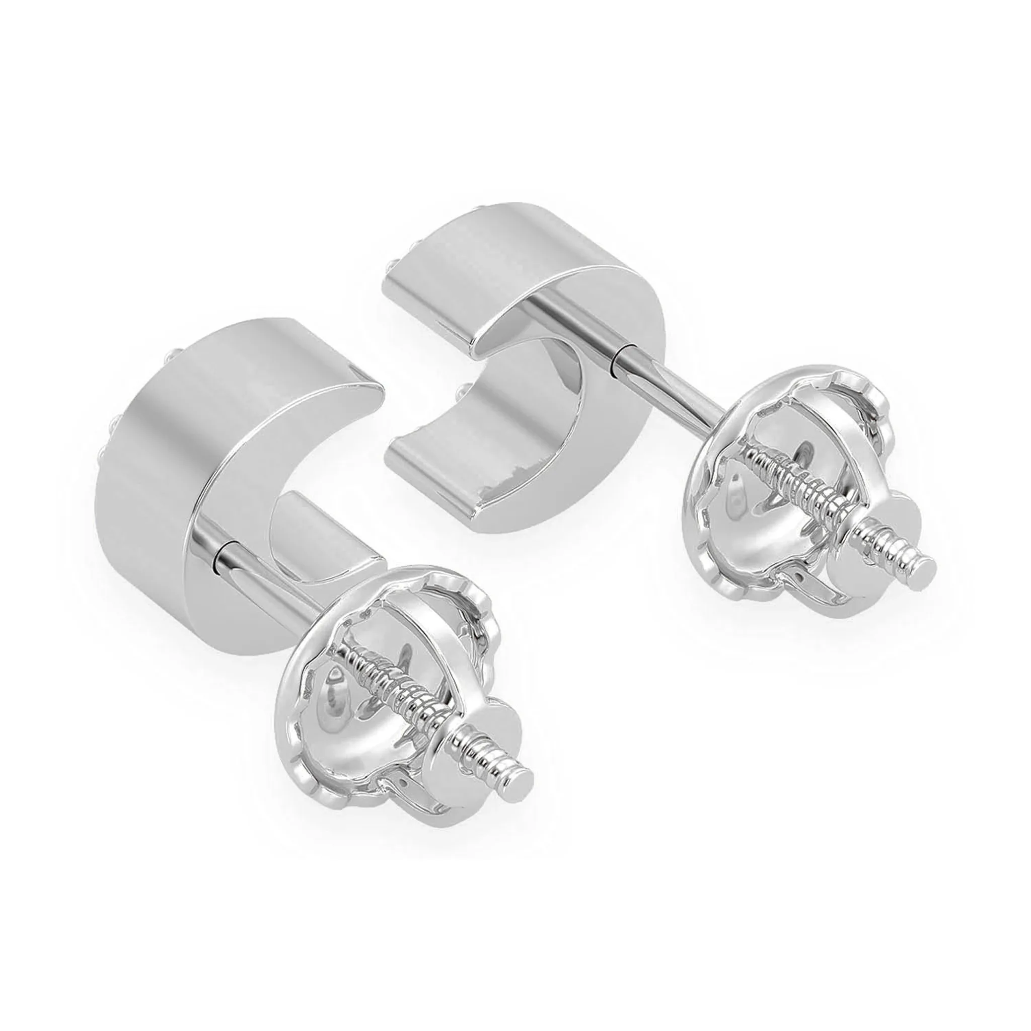 Moon Diamond Stud Earrings - in yellow gold (view 11 of 12)