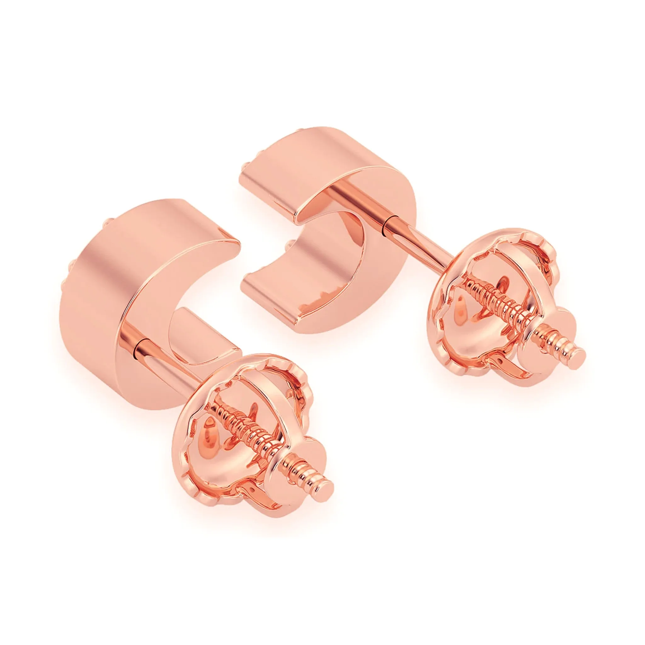 Moon Diamond Stud Earrings - in yellow gold (view 7 of 12)