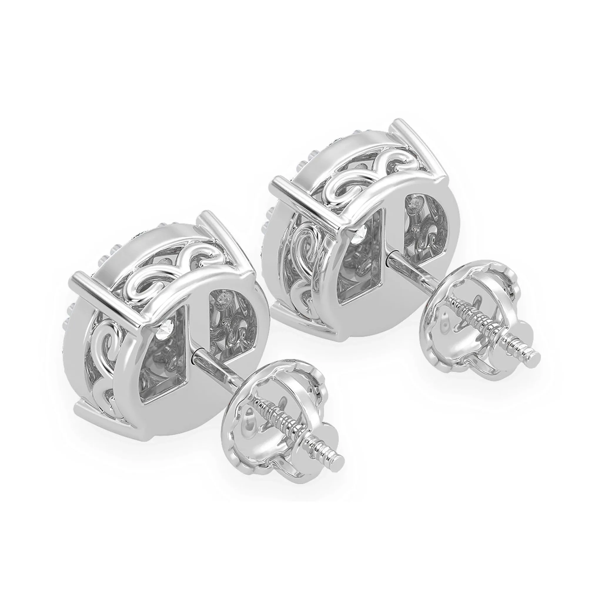 Mosaic Diamond Studs - earrings in yellow gold