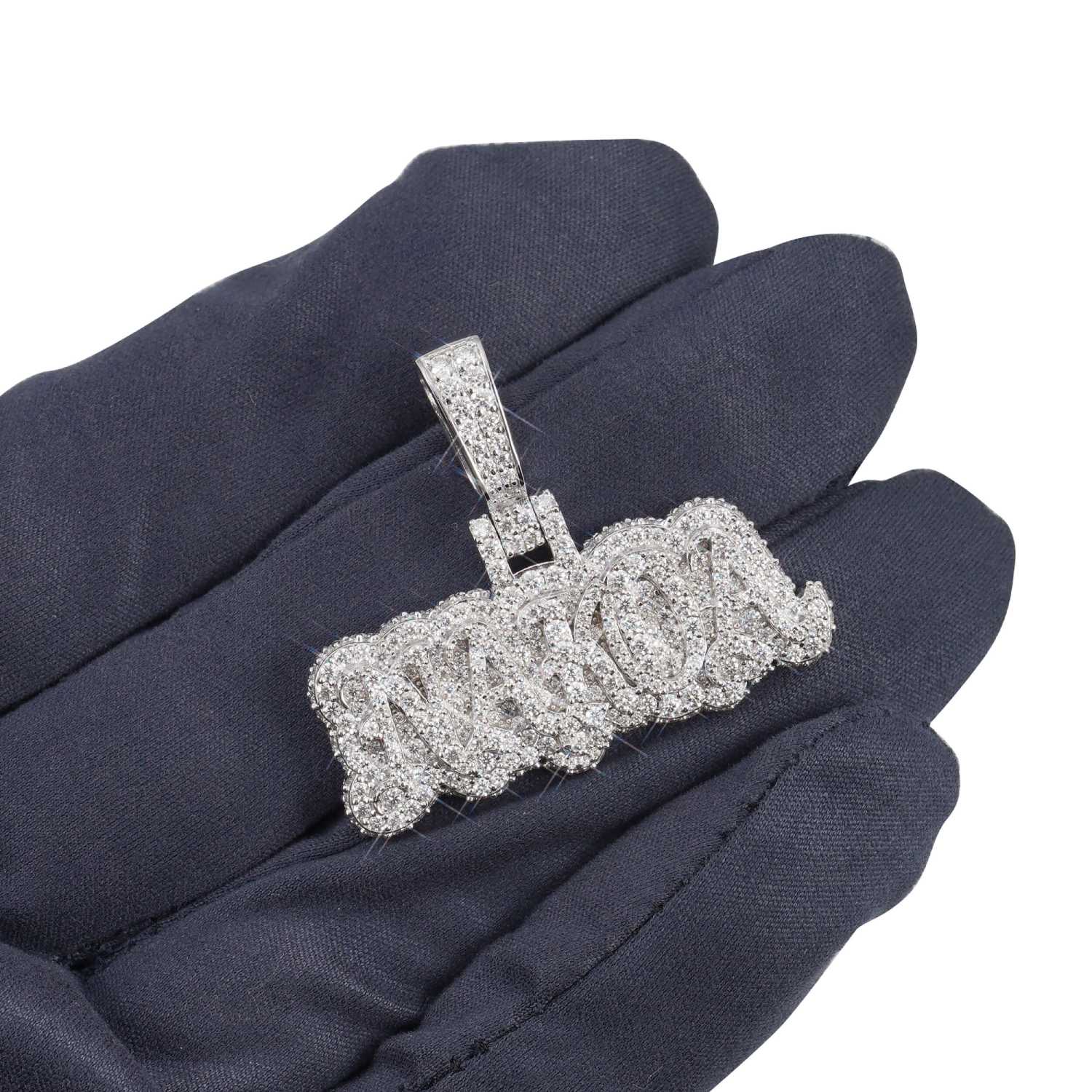 "NAKOA" Moissanite Custom Name Pendant 14K Gold (view 4 of 5)