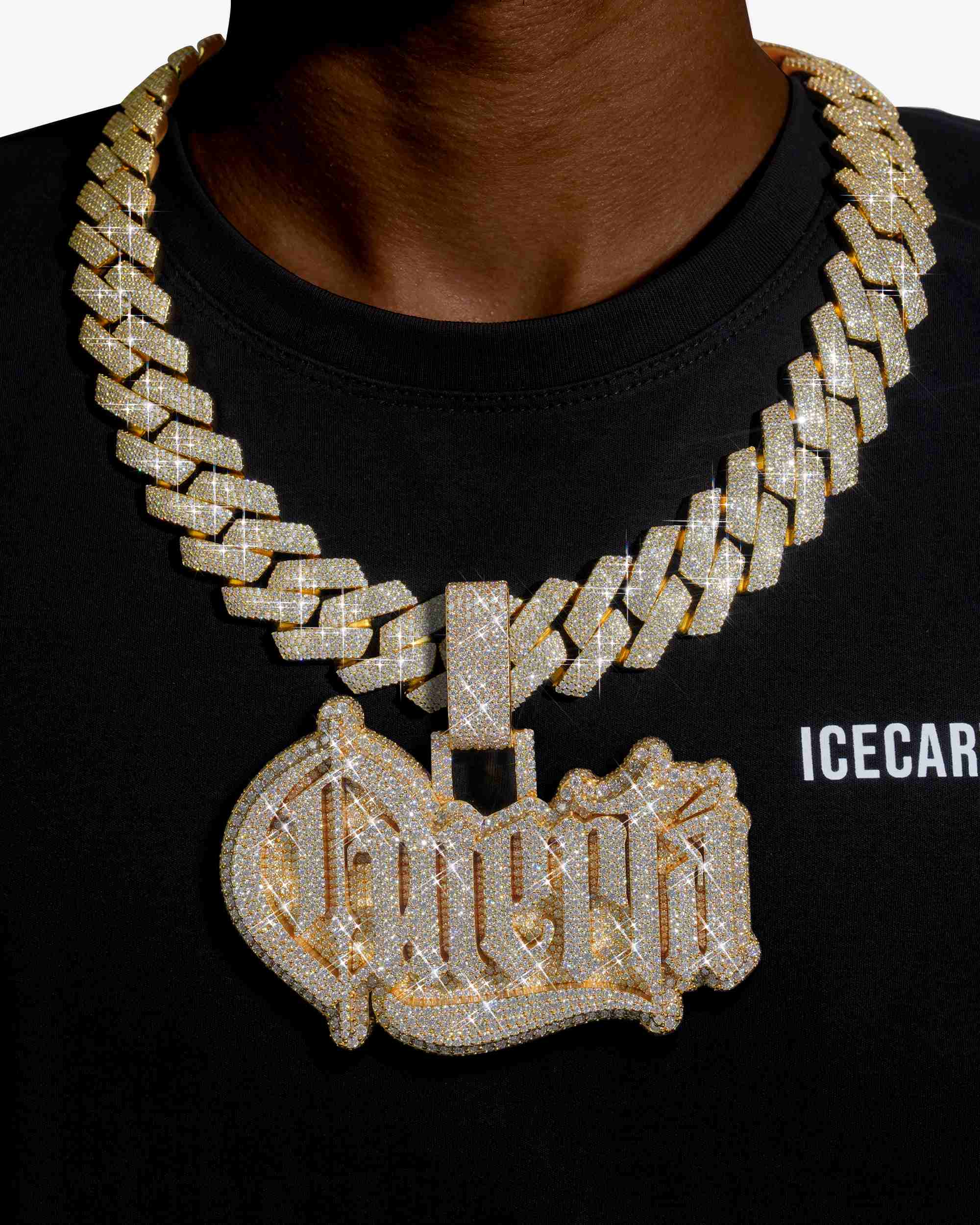 "NINO BREEZE OMERTÀ" Custom Diamond Pendant 14K Gold (view 2 of 3)