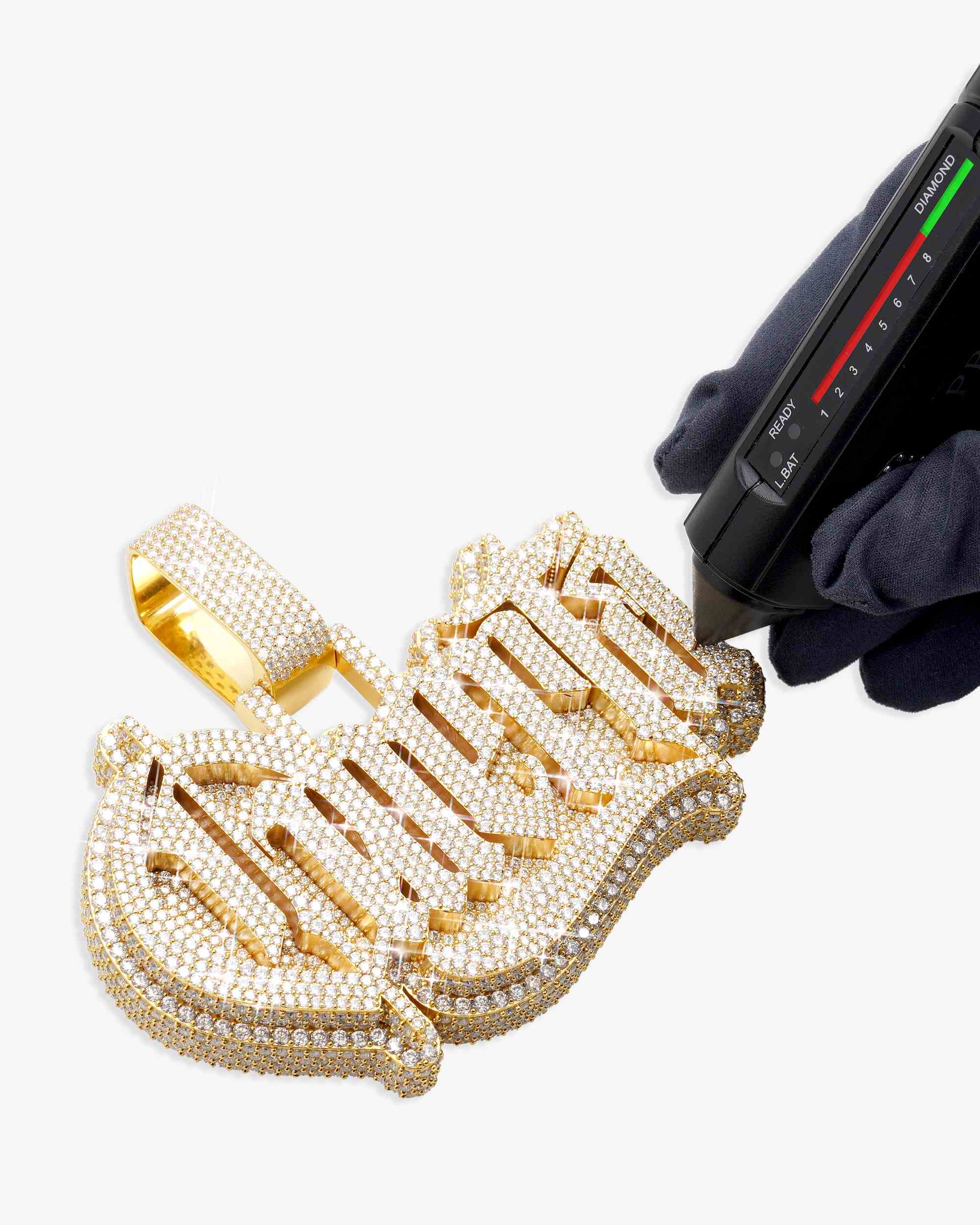"NINO BREEZE OMERTÀ" Custom Diamond Pendant 14K Gold (view 3 of 3)