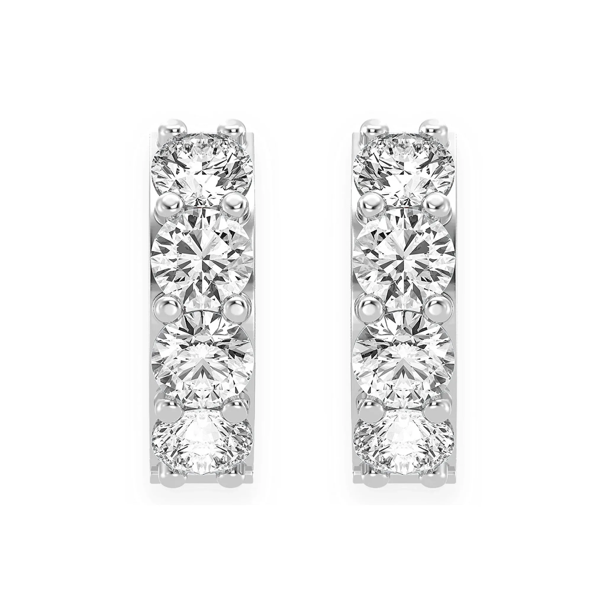 One Row Diamond Huggies - earrings in yellow gold (view 9 of 16)