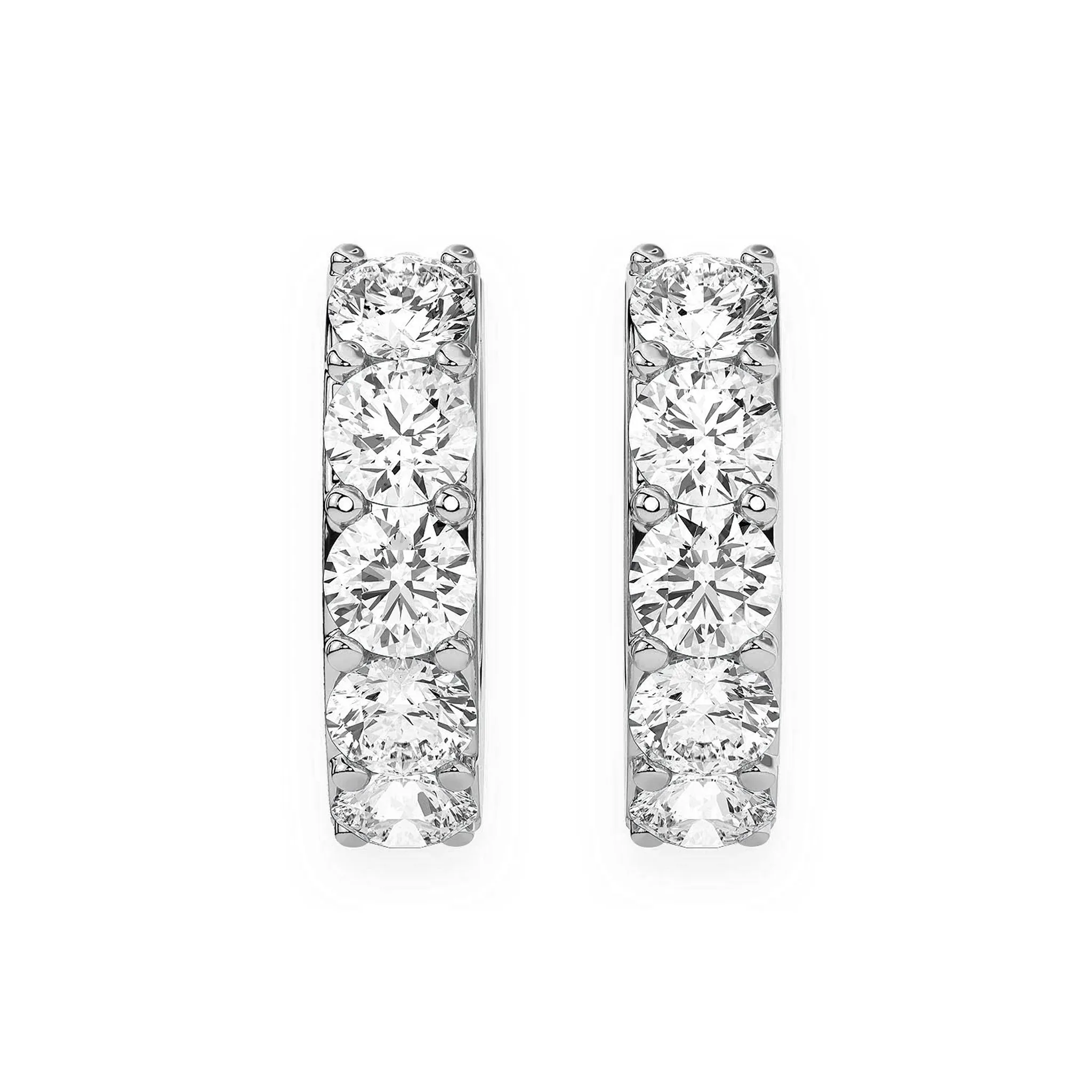One Row Diamond Huggies - earrings in yellow gold (view 13 of 16)