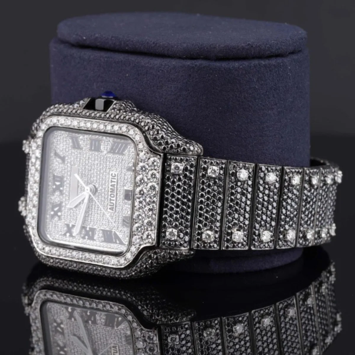 Optimus Moissanite Black Diamond Iced Out Automatic Watch (view 4 of 5)
