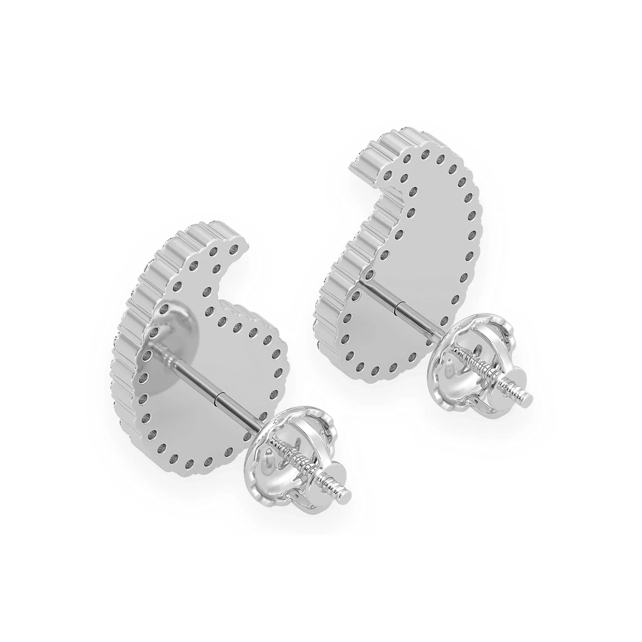 Paisley Diamond Stud Earrings - in yellow gold (view 7 of 10)