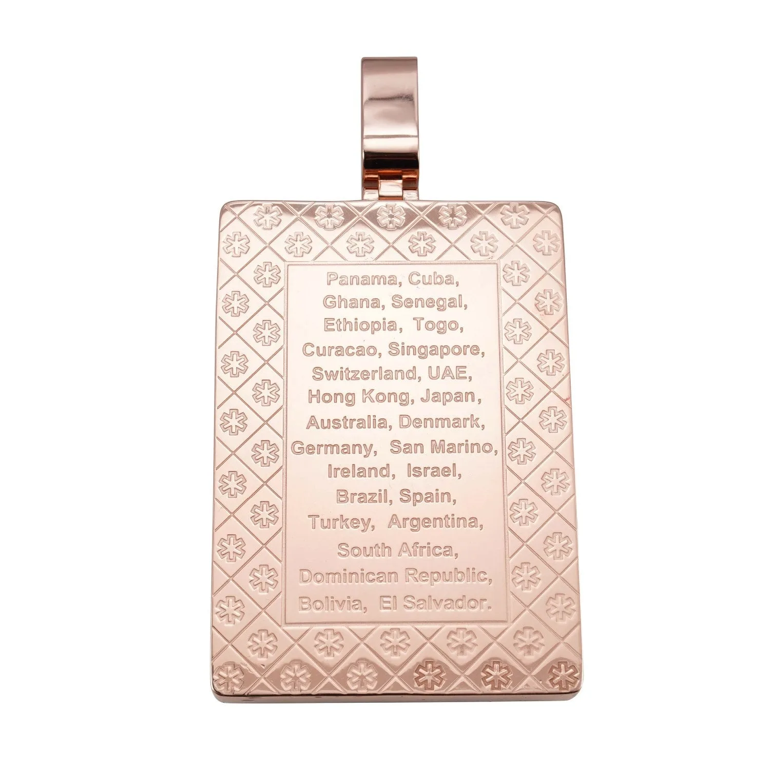"PASSPORT" Custom Logo Moissanite Pendant 14K Gold (view 2 of 3)