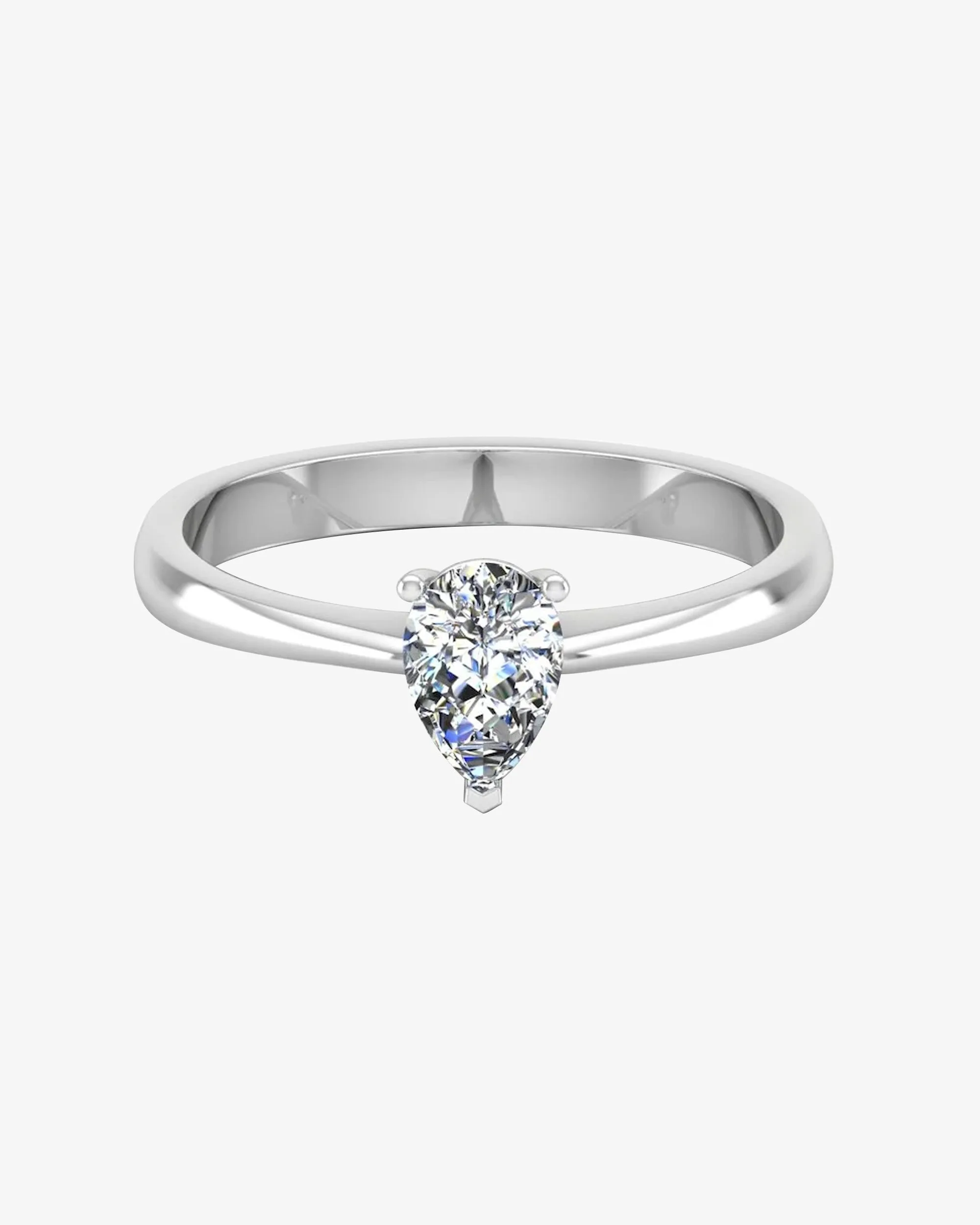 Petite Pear Solitaire Moissanite Engagement Ring - in 14k gold (view 2 of 8)
