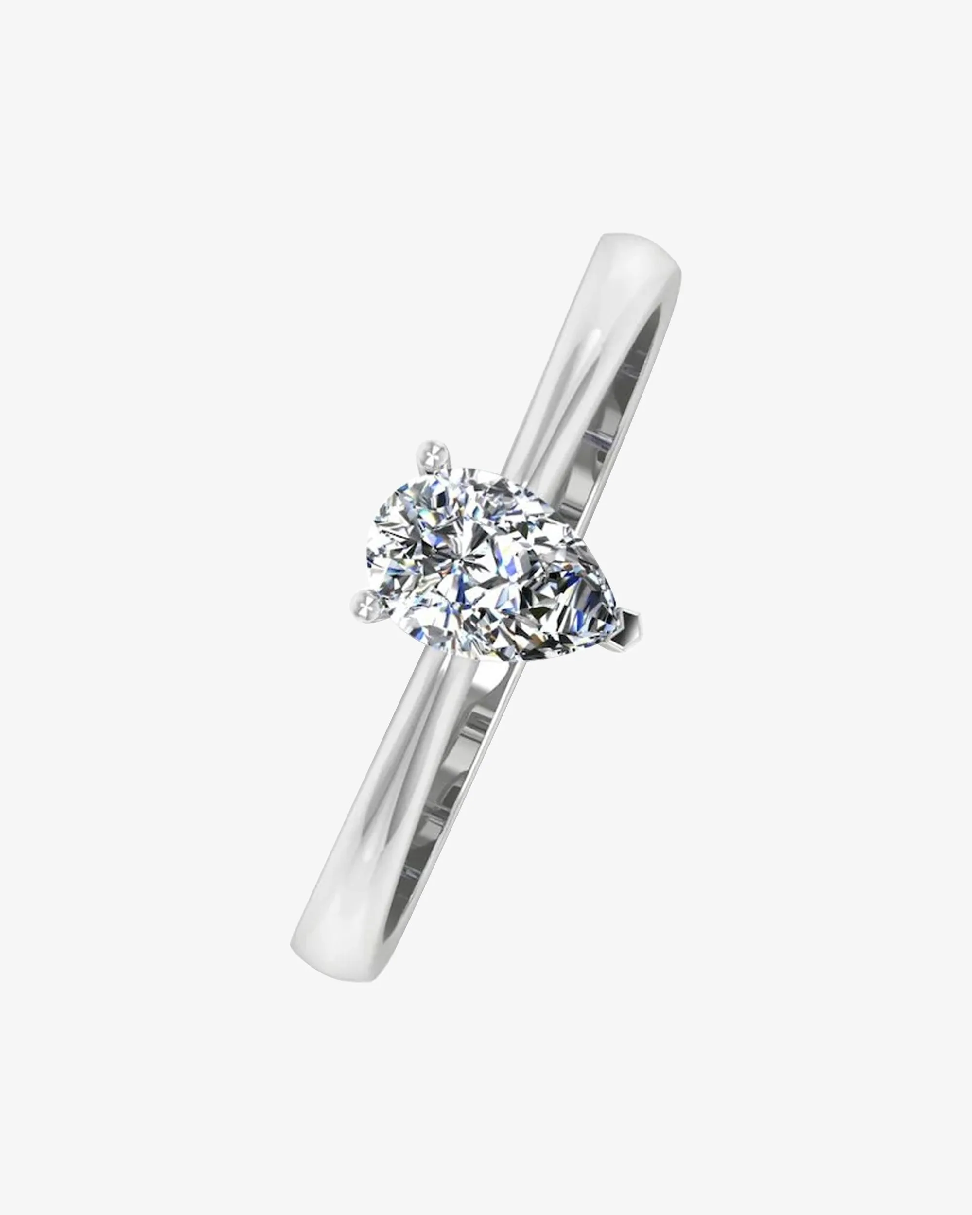 Petite Pear Solitaire Moissanite Engagement Ring - in 14k gold (view 4 of 8)
