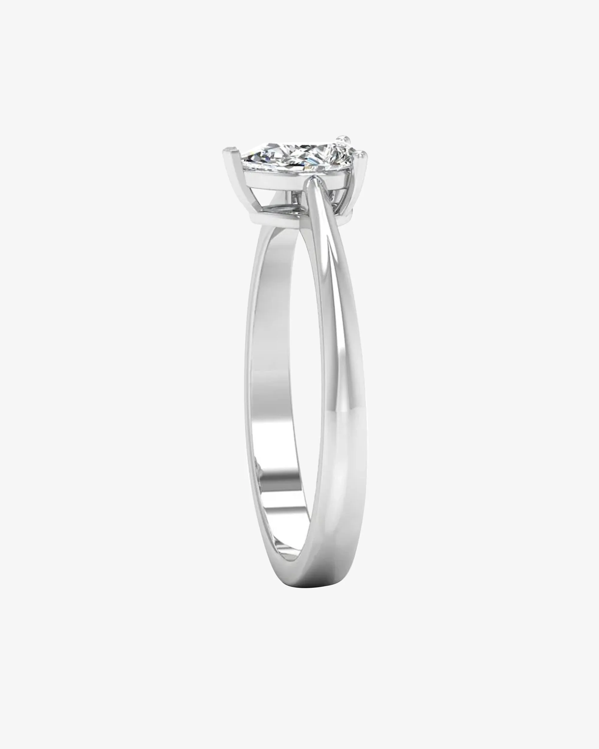 Petite Pear Solitaire Moissanite Engagement Ring - in 14k gold (view 5 of 8)