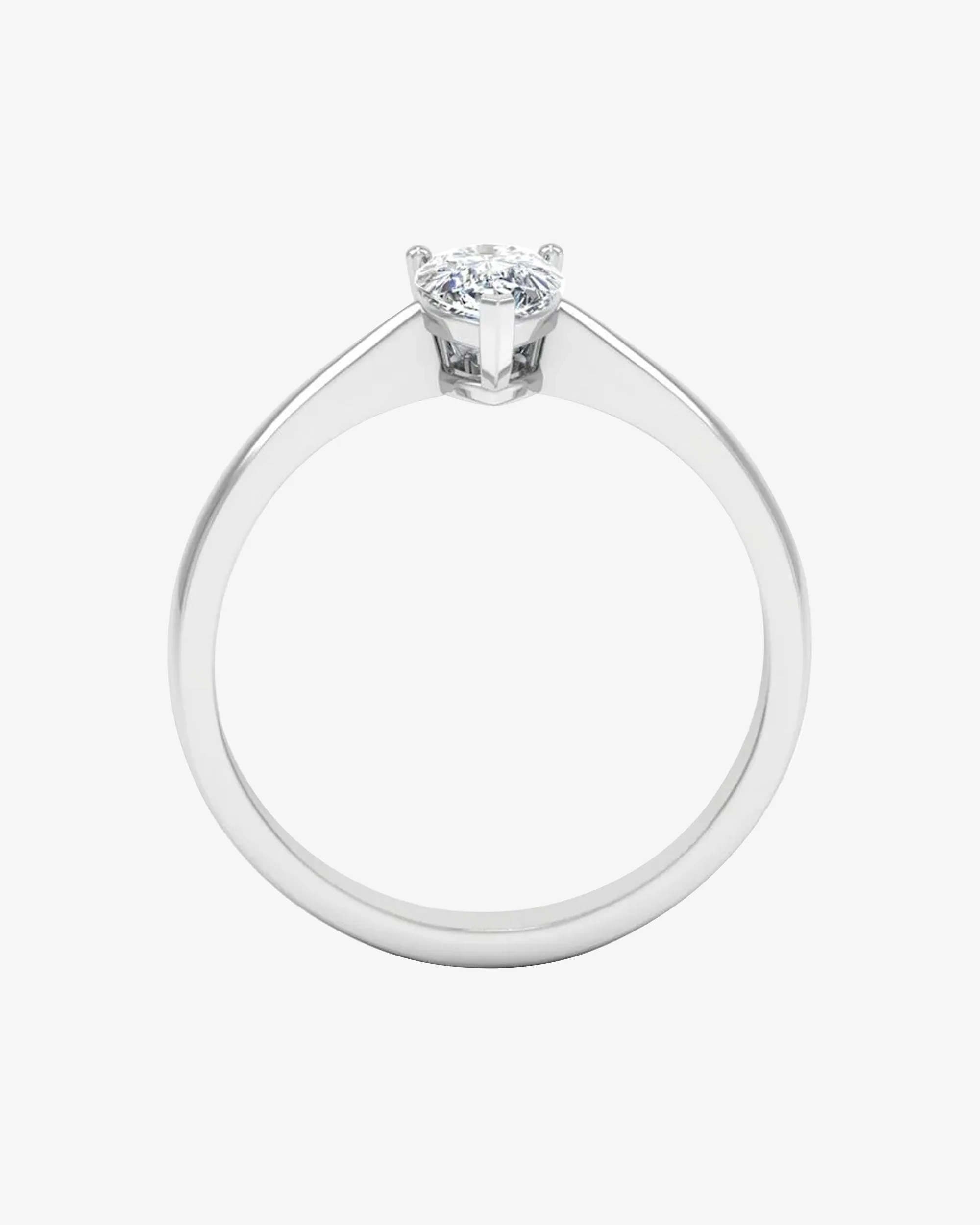 Petite Pear Solitaire Moissanite Engagement Ring - in 14k gold (view 6 of 8)