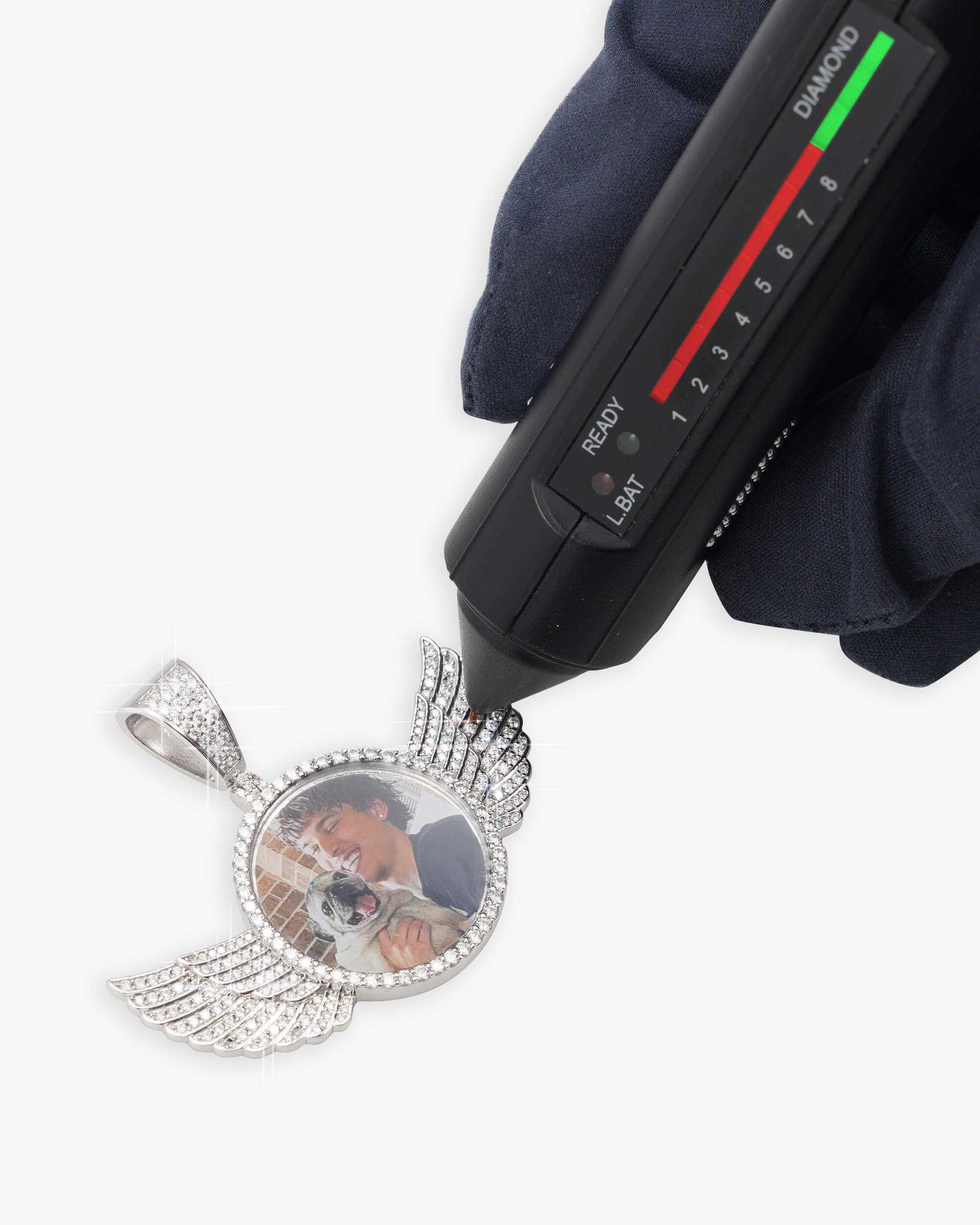 Custom Picture Pendant With Wings 14K Gold (view 4 of 12)