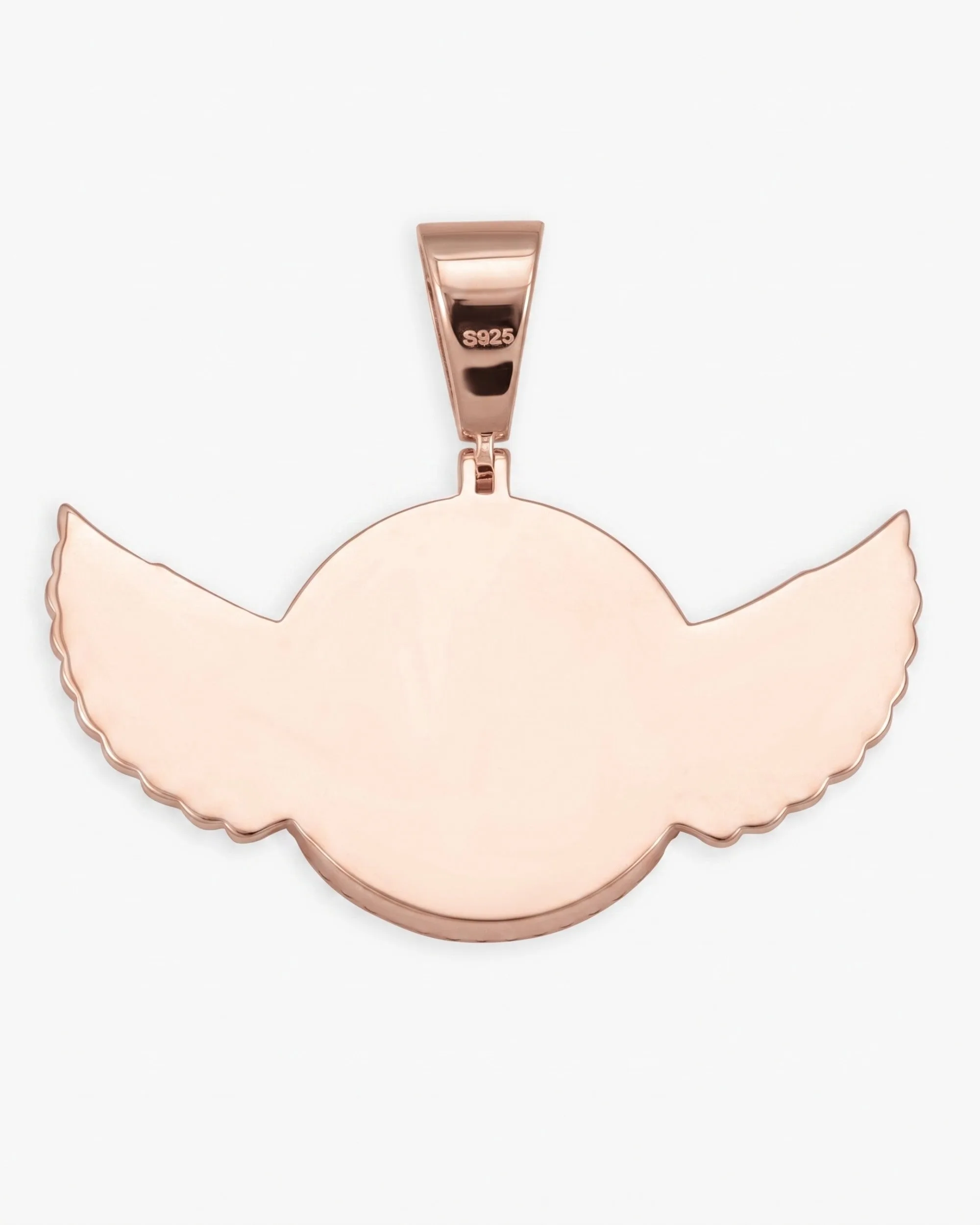 Custom Picture Pendant With Wings 14K Gold (view 5 of 12)