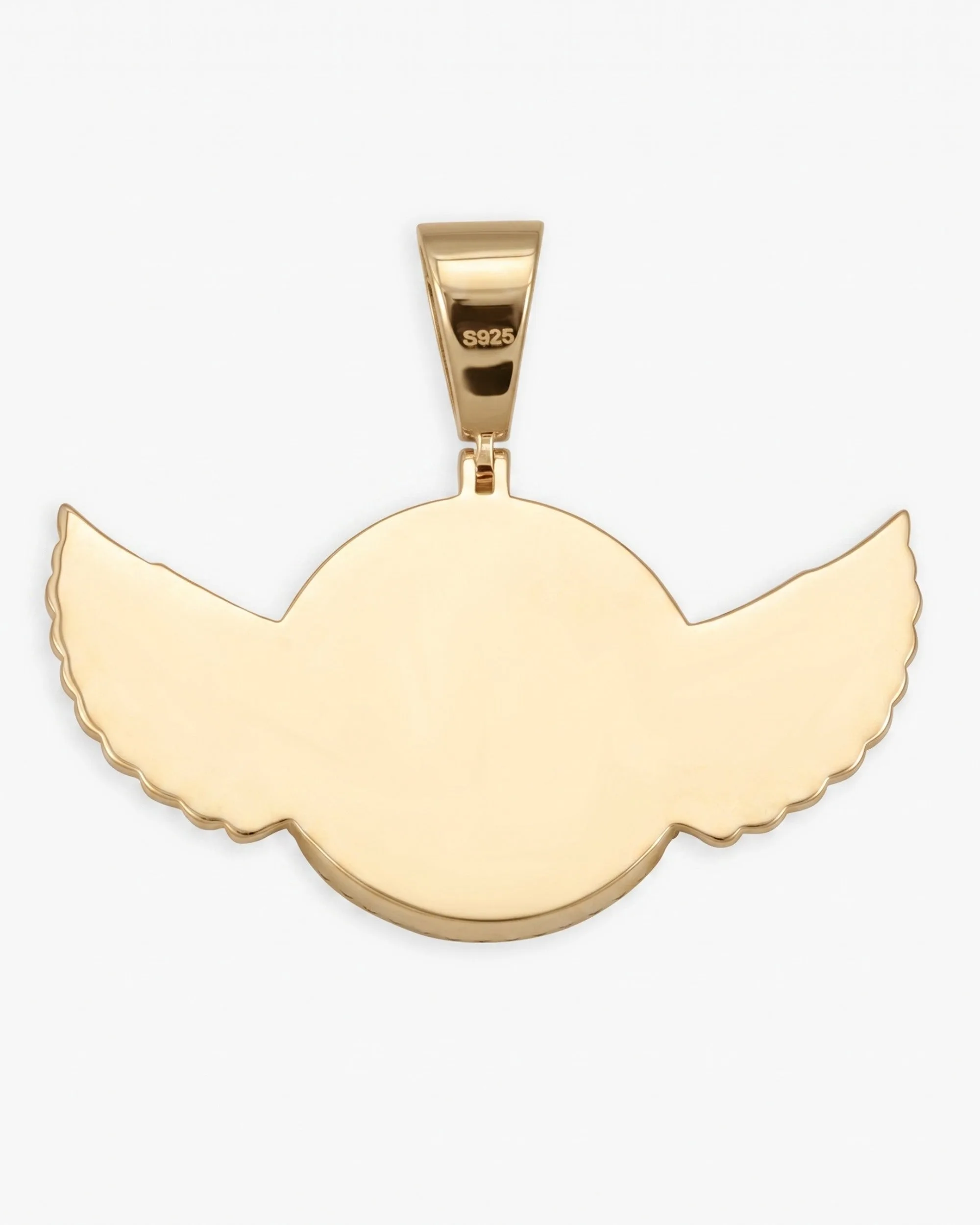 Custom Picture Pendant With Wings 14K Gold (view 7 of 12)