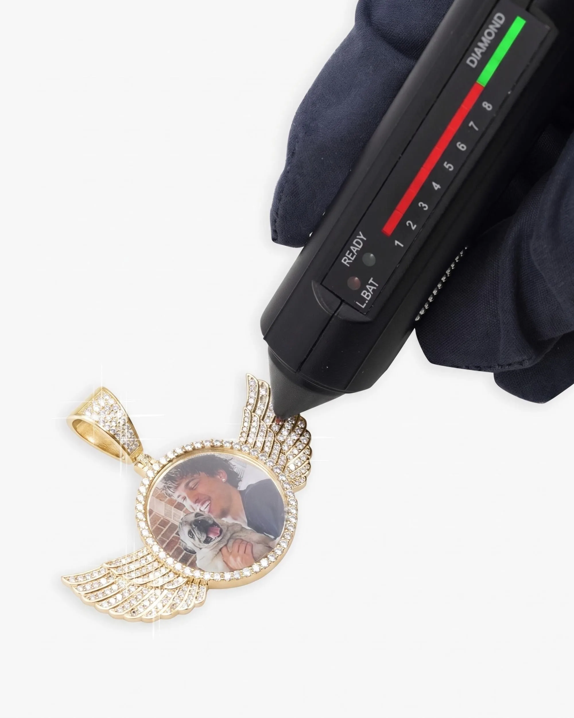Custom Picture Pendant With Wings 14K Gold (view 10 of 12)