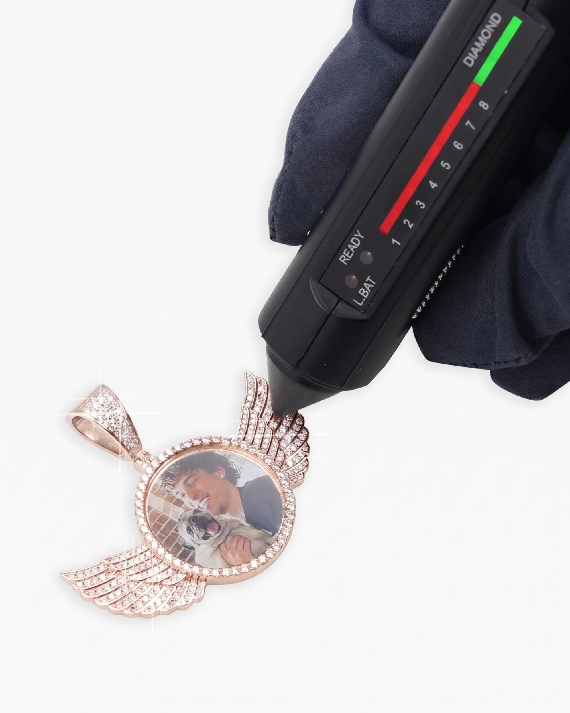 Custom Picture Pendant With Wings 14K Gold (view 12 of 12)