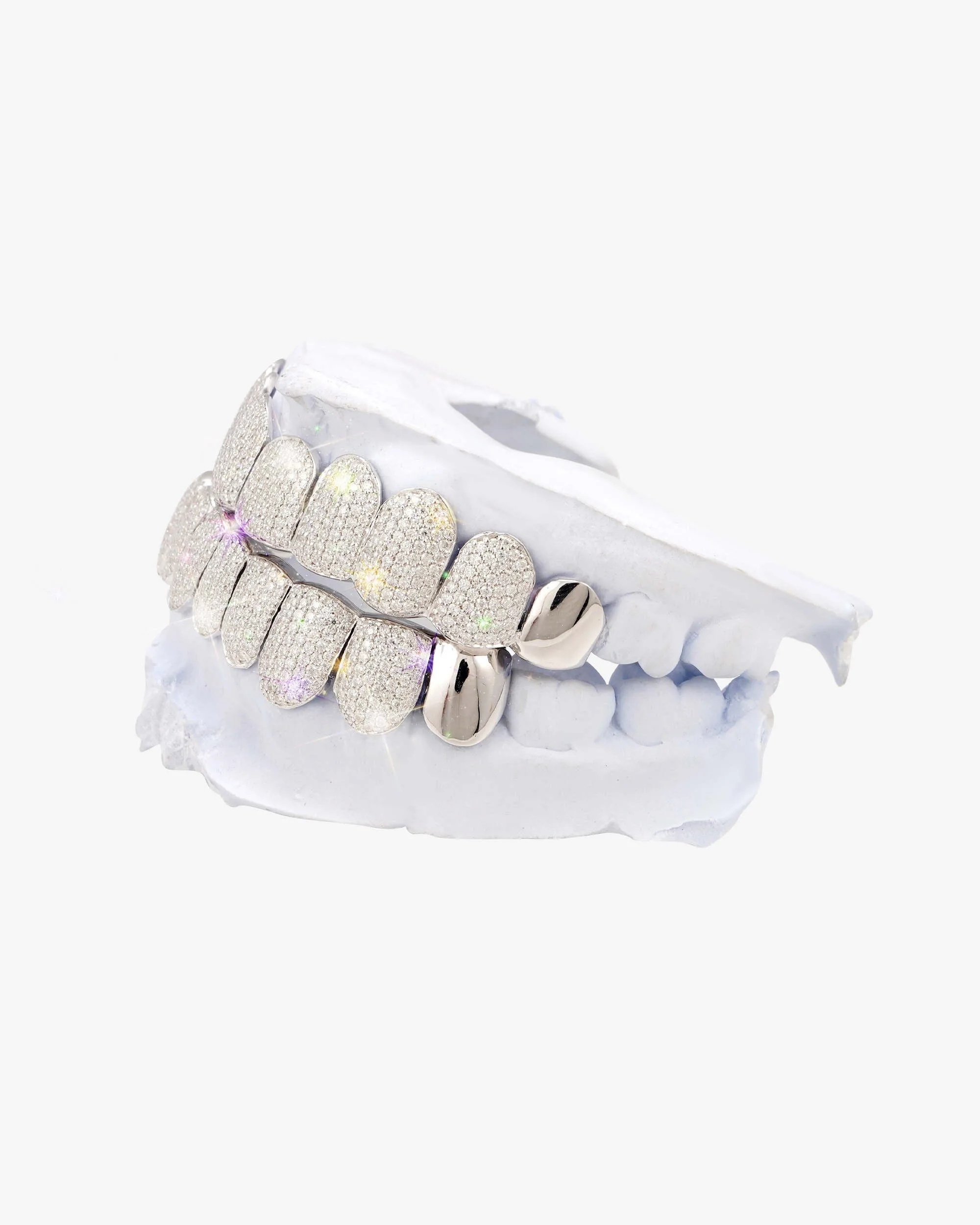 Plain Tusk Diamond Grillz 14K Gold (view 3 of 12)