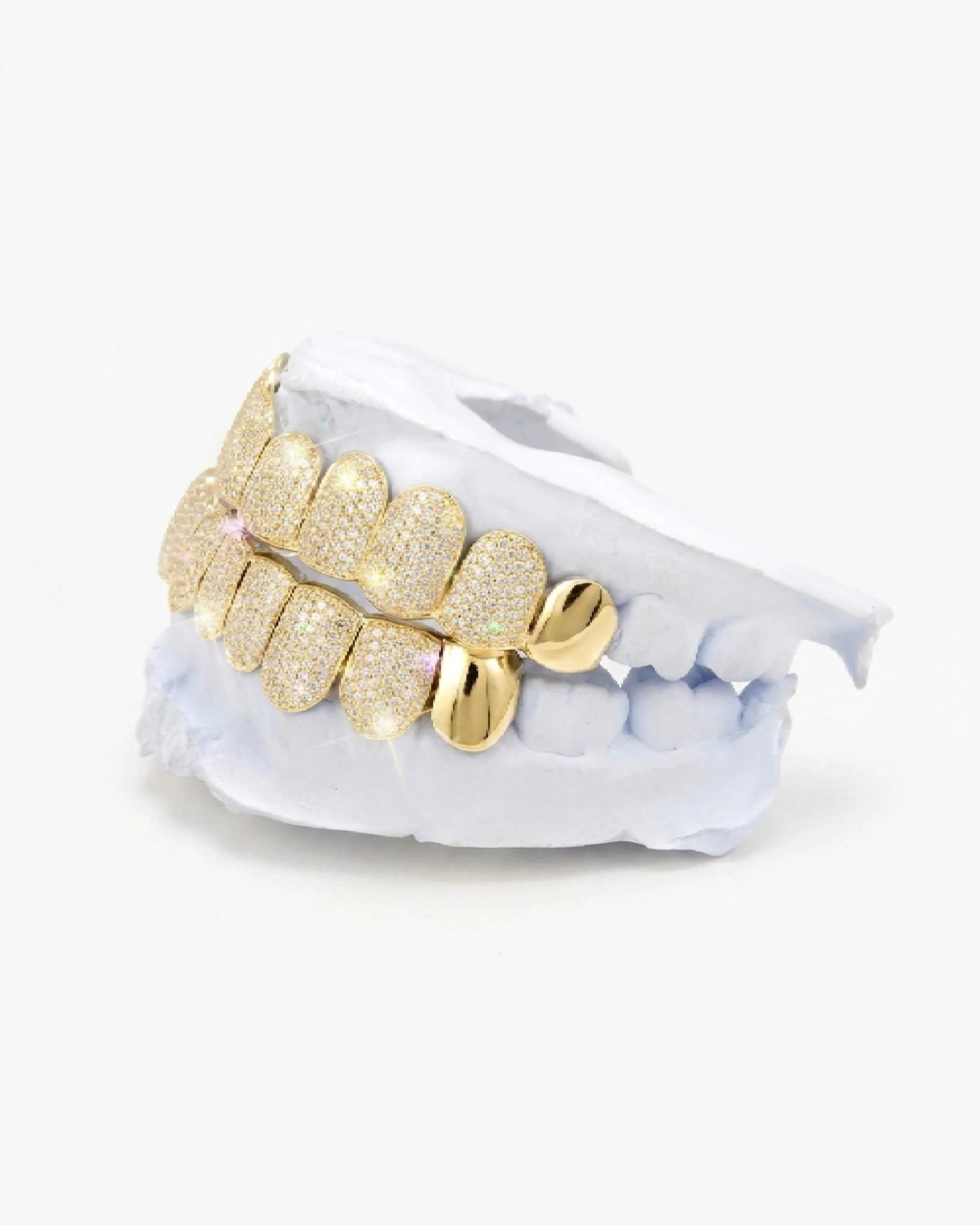 Plain Tusk Diamond Grillz 14K Gold (view 7 of 12)