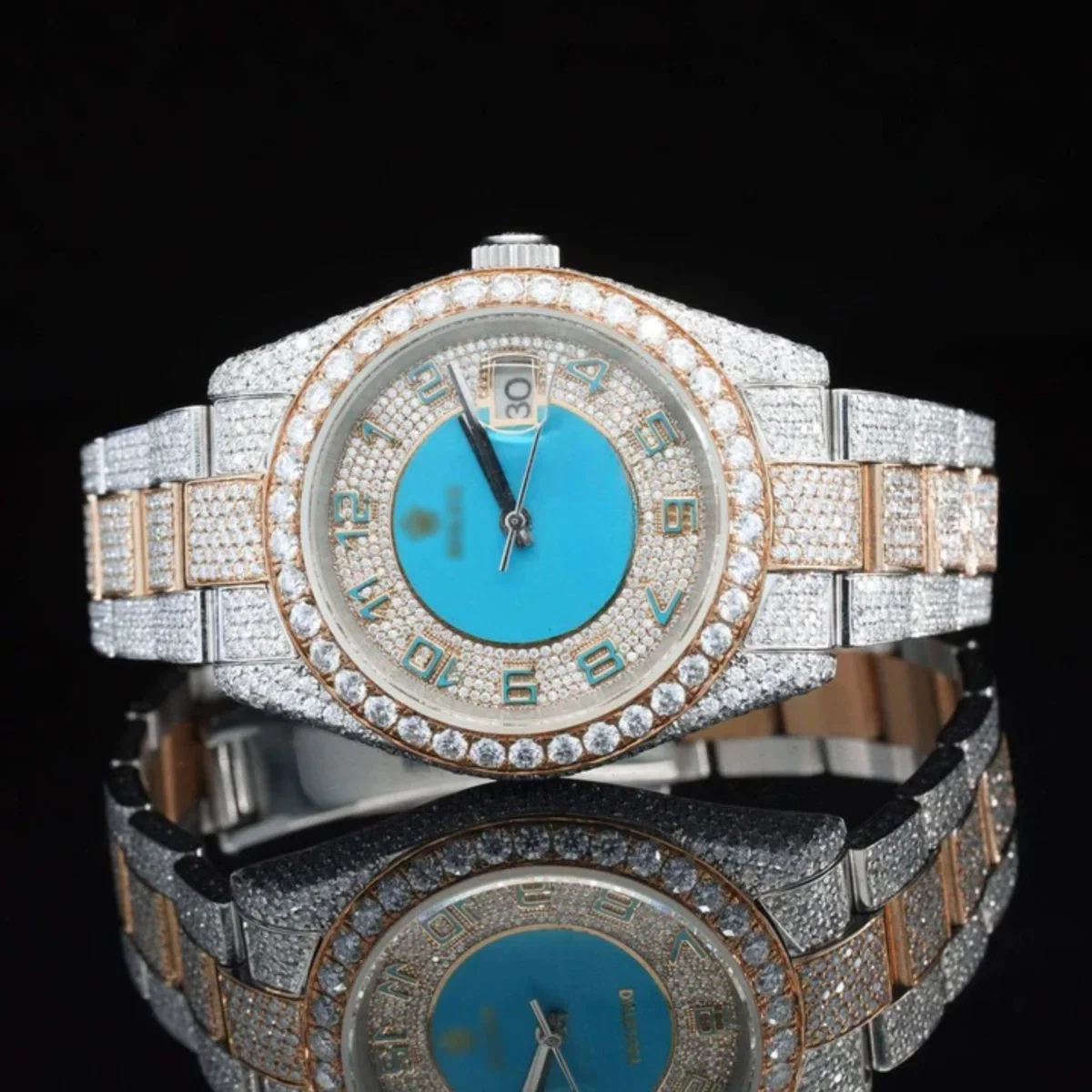Pretty Iced Out Automatic Superior Moissanite Diamond Watch (view 2 of 6)