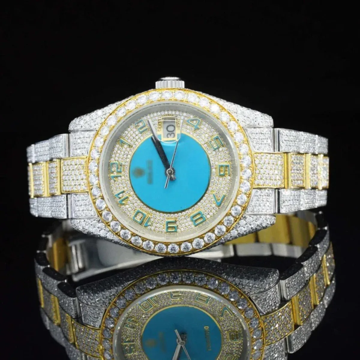 Pretty Iced Out Automatic Superior Moissanite Diamond Watch (view 3 of 6)