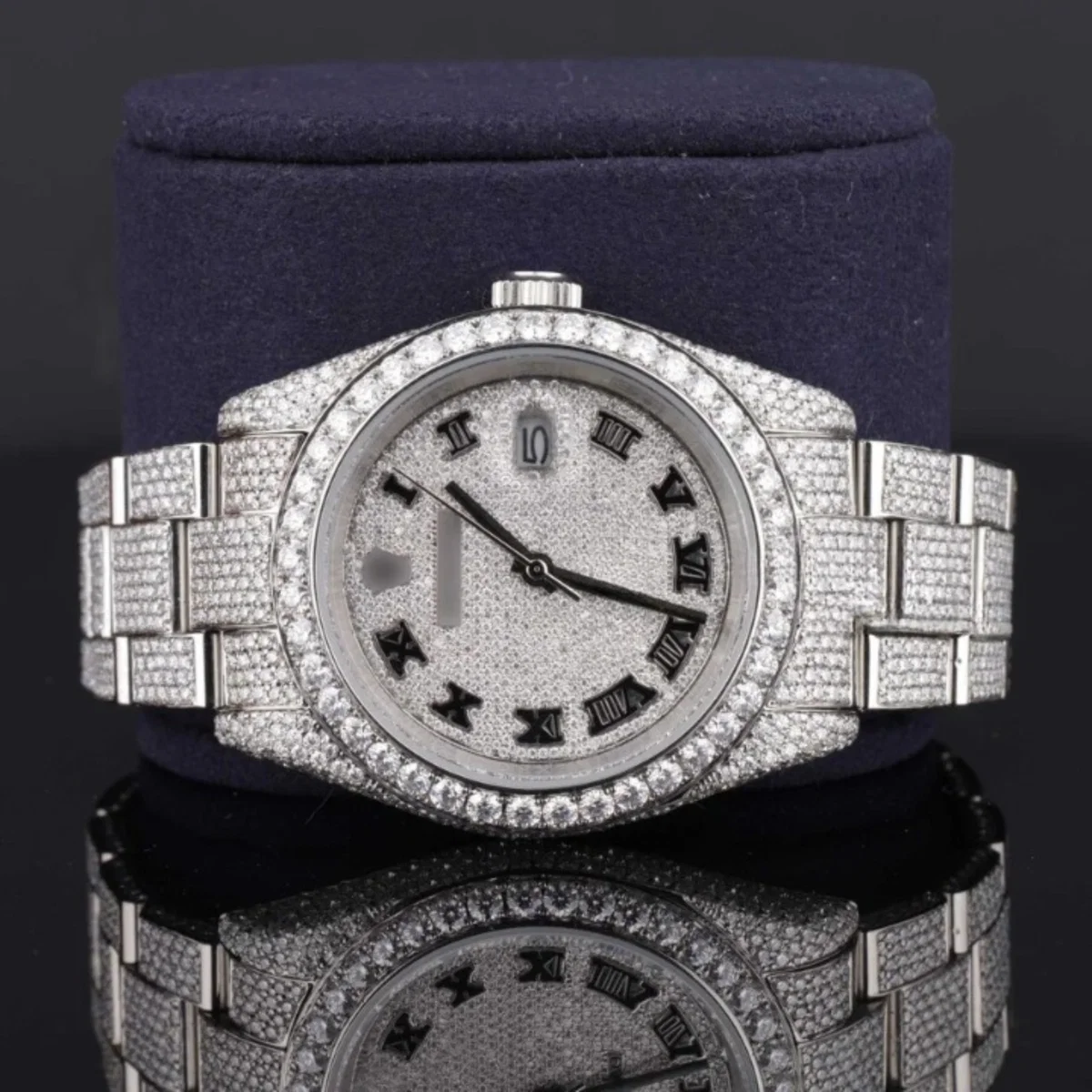 Professional Style Iced Out Automatic Moissanite Watch (view 2 of 5)