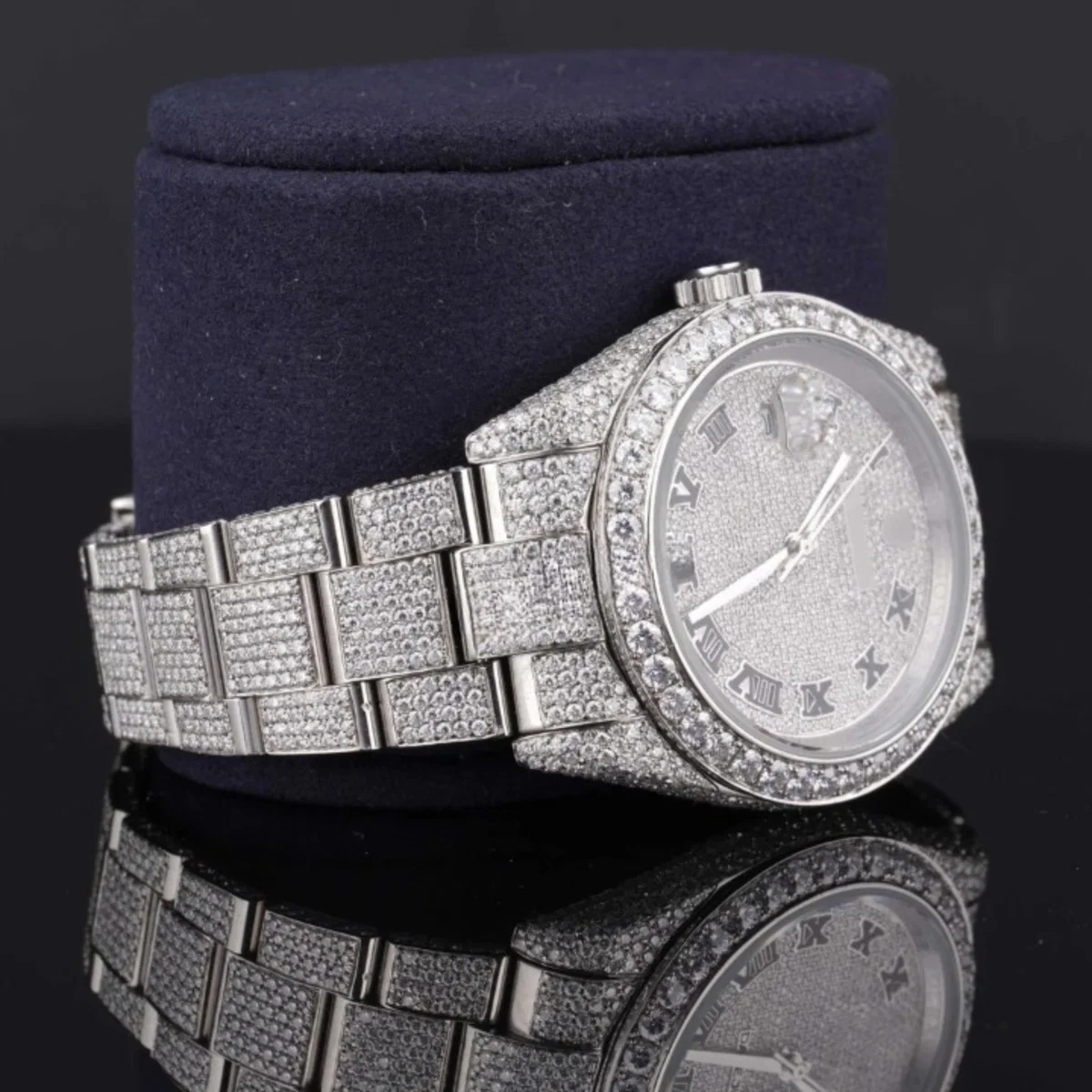Professional Style Iced Out Automatic Moissanite Watch (view 3 of 5)