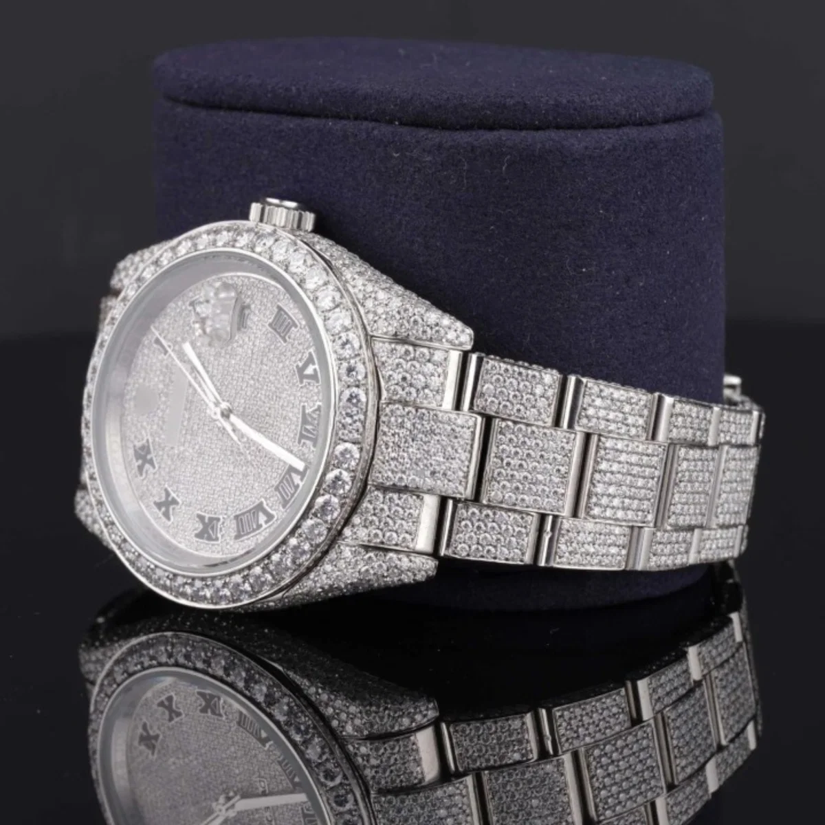 Professional Style Iced Out Automatic Moissanite Watch (view 4 of 5)