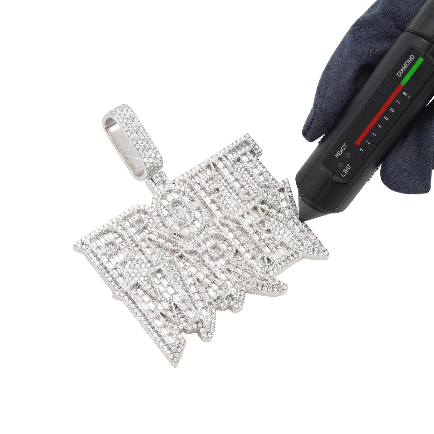 "PROFIT MARLEY" Moissanite Custom Name Pendant 14K Gold (view 3 of 3)