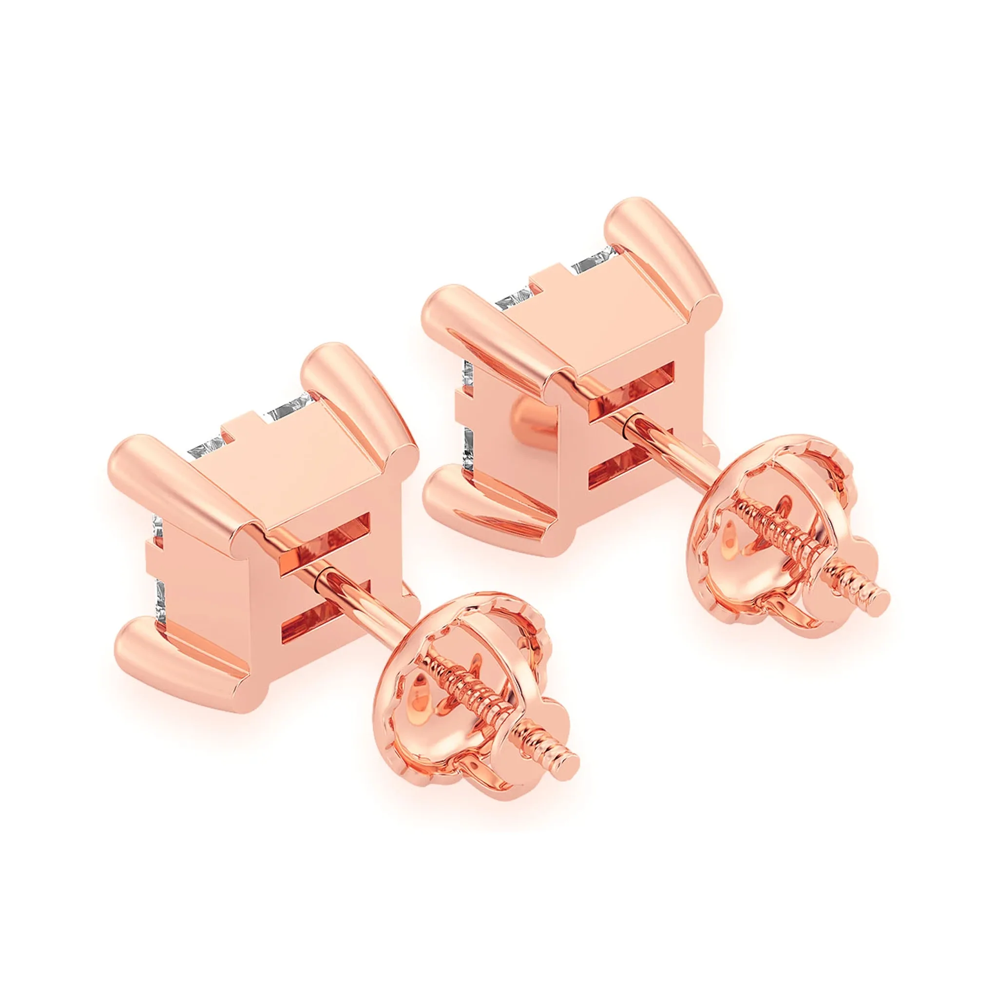 Quad Diamond Studs - earrings in yellow gold (view 11 of 13)