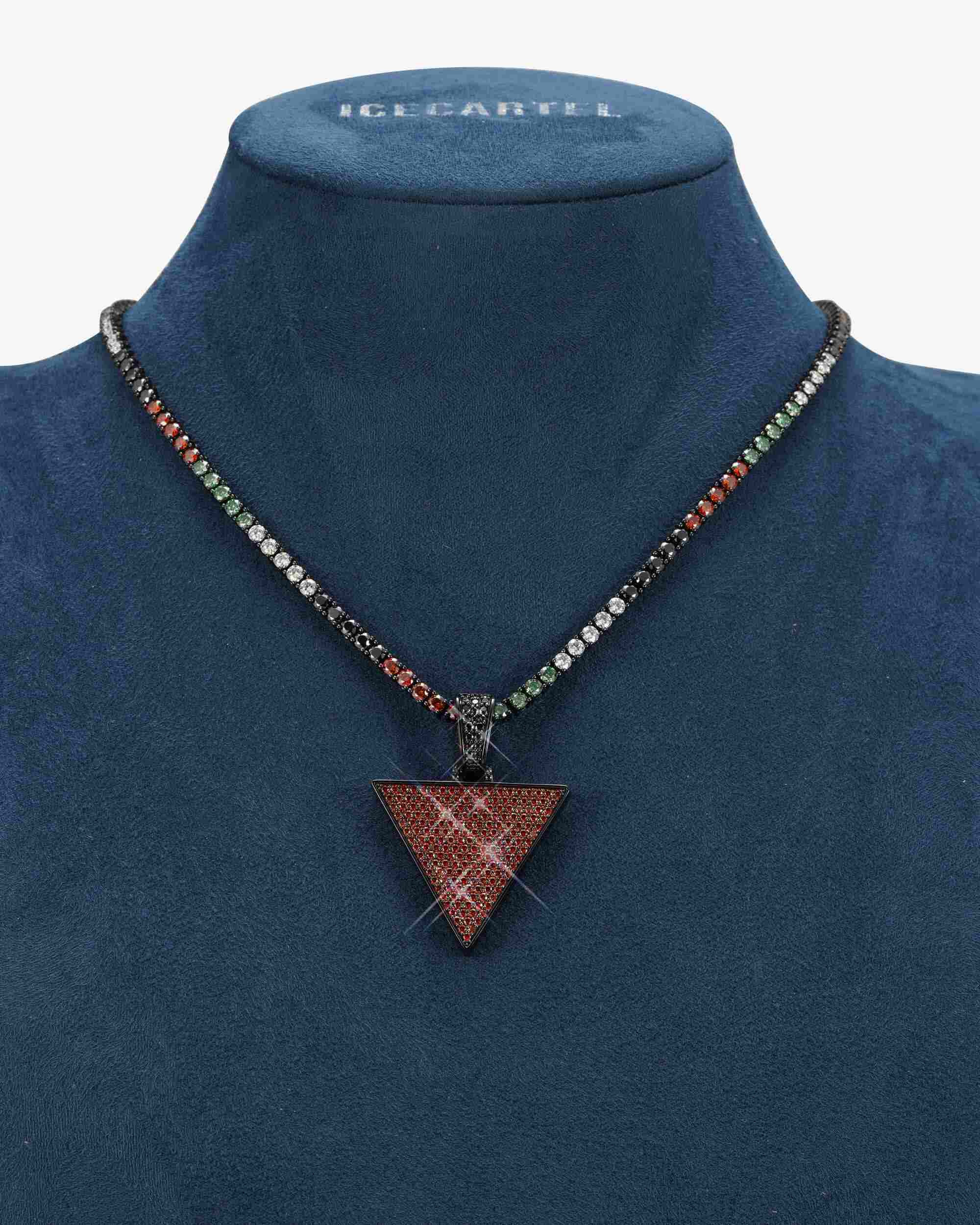 Red Moissanite Custom Triangle Moissanite Pendant 14K Gold (view 3 of 4)